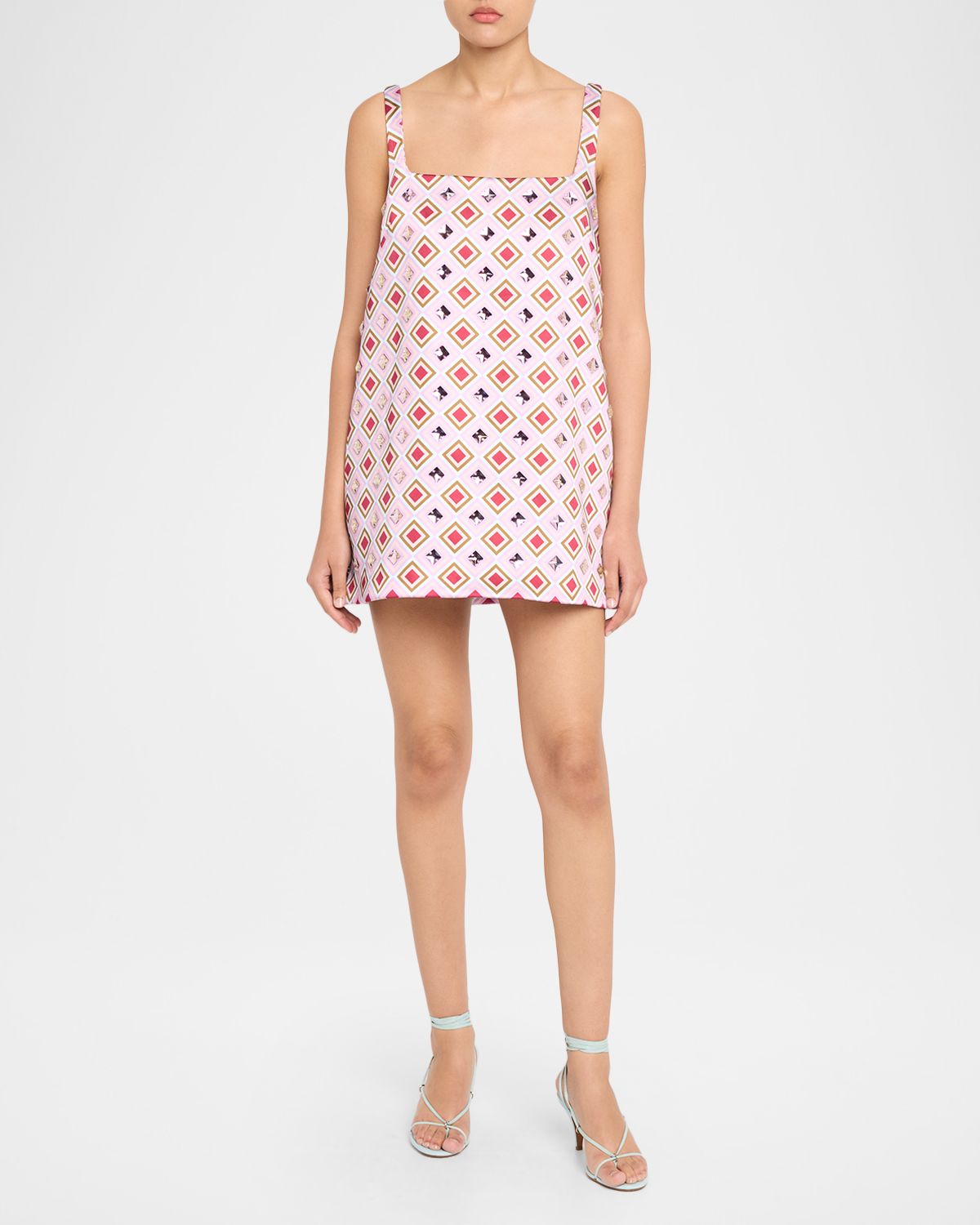 Retrofete Zephyra Embellished Satin Shift Dress