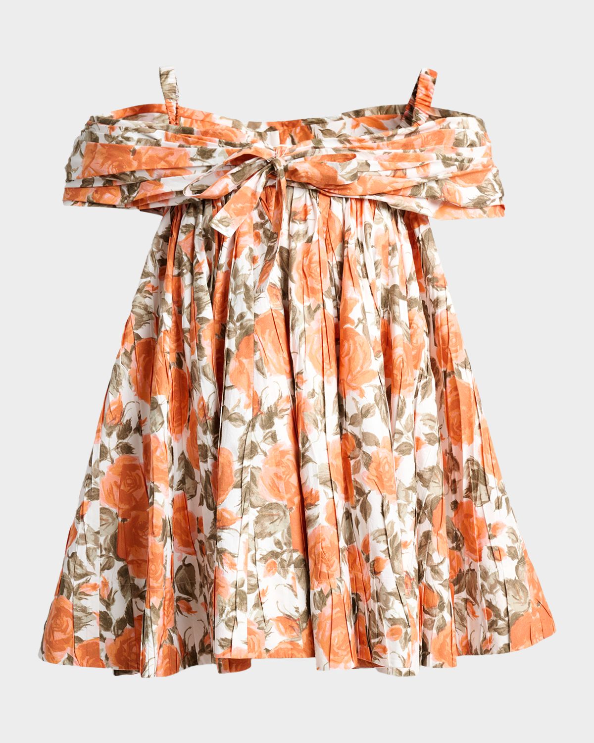 Chloe Floral Pleated Off-The-Shoulder Mini Babydoll Dress | Thumbnail 6 Chloe Floral Pleated Off-The-Shoulder Mini Babydoll Dress | Thumbnail 6
