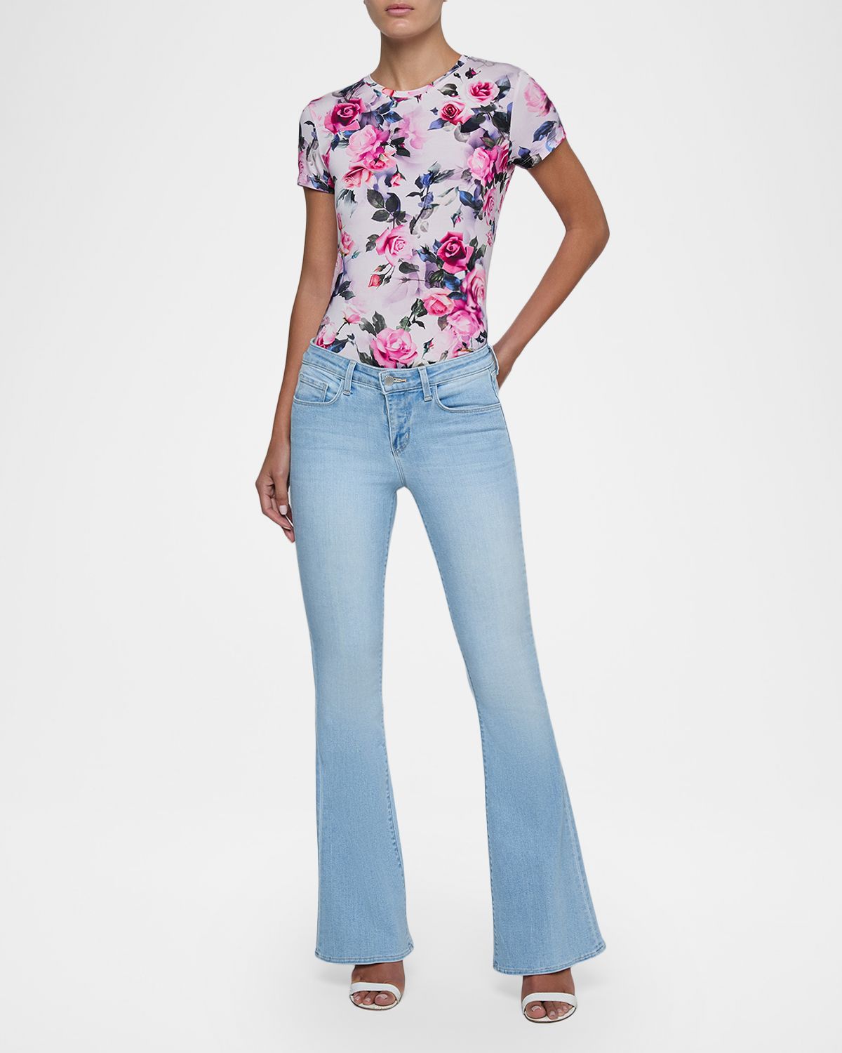 L 'Agence Taney Low-Rise Sneaker Flare Jeans