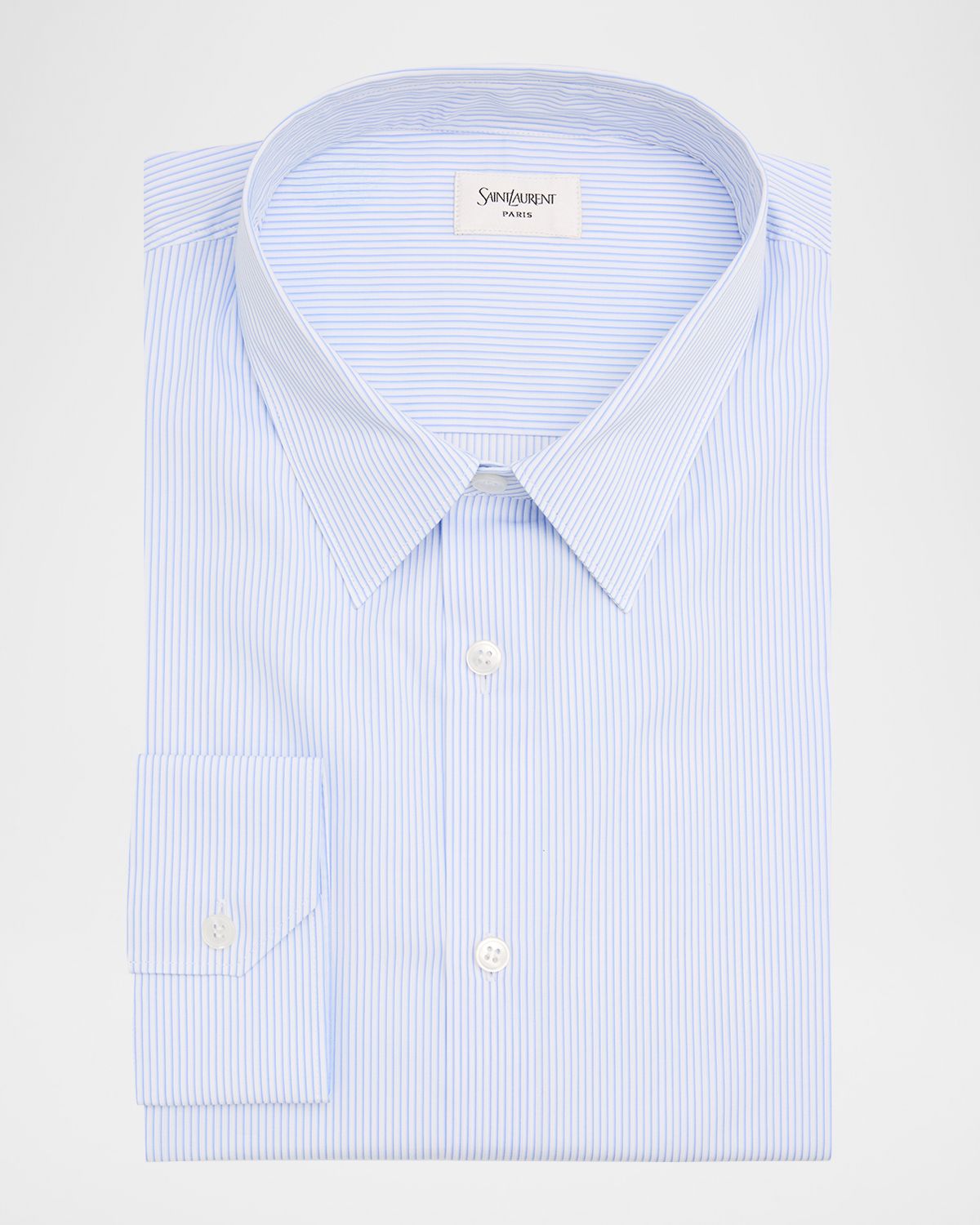 Saint Laurent Men 's Striped Cotton Dress Shirt