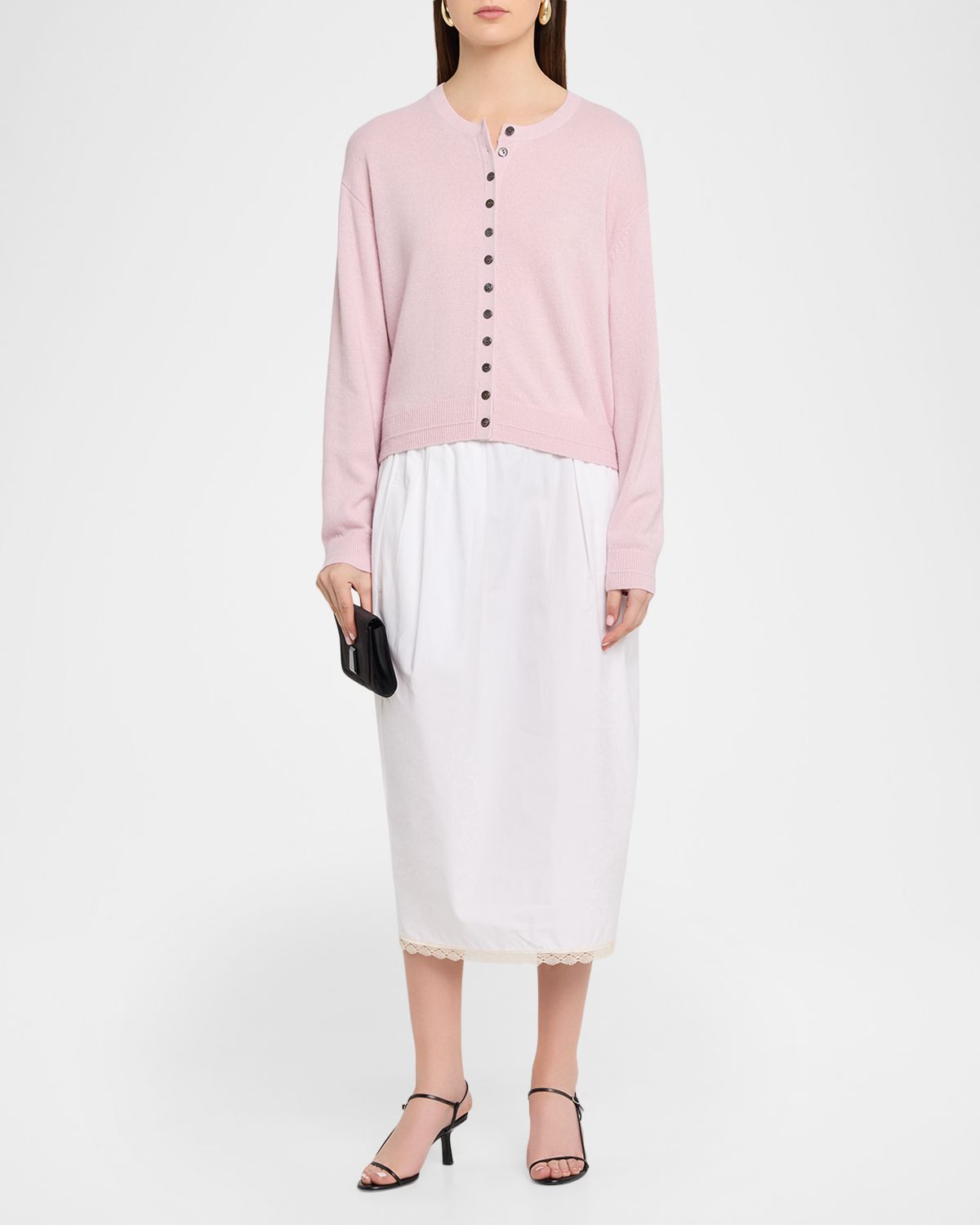 MARIA MCMANUS Lace-Trim Midi Tulip Skirt