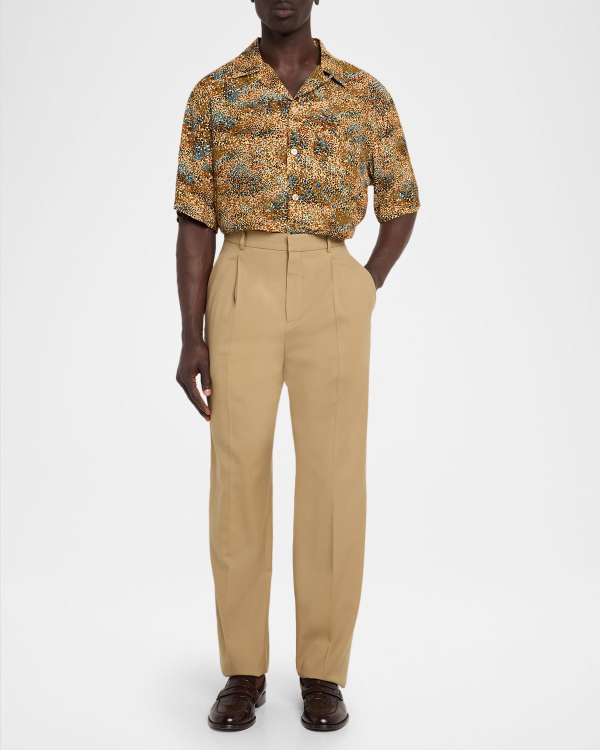 Saint Laurent Men 's Confetti Viscose Short-Sleeve Shirt