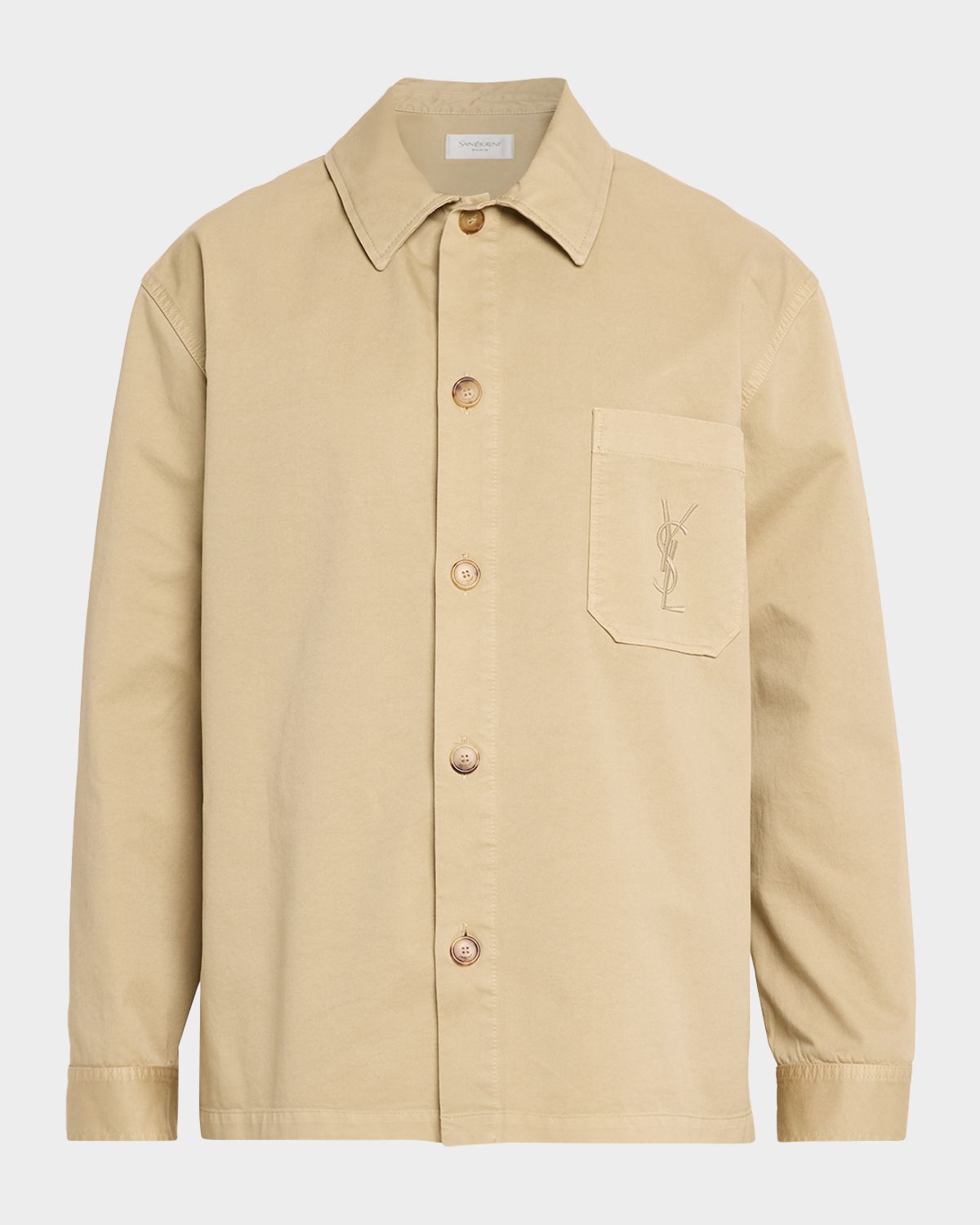 Saint Laurent Men 's Downtown Cassandre-Pocket Overshirt