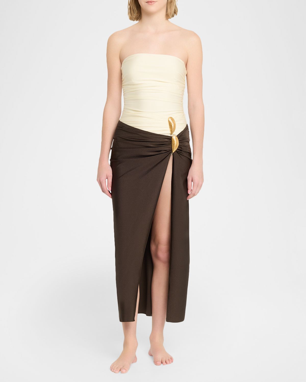 SIMKHAI Eiana Shell Midi Skirt