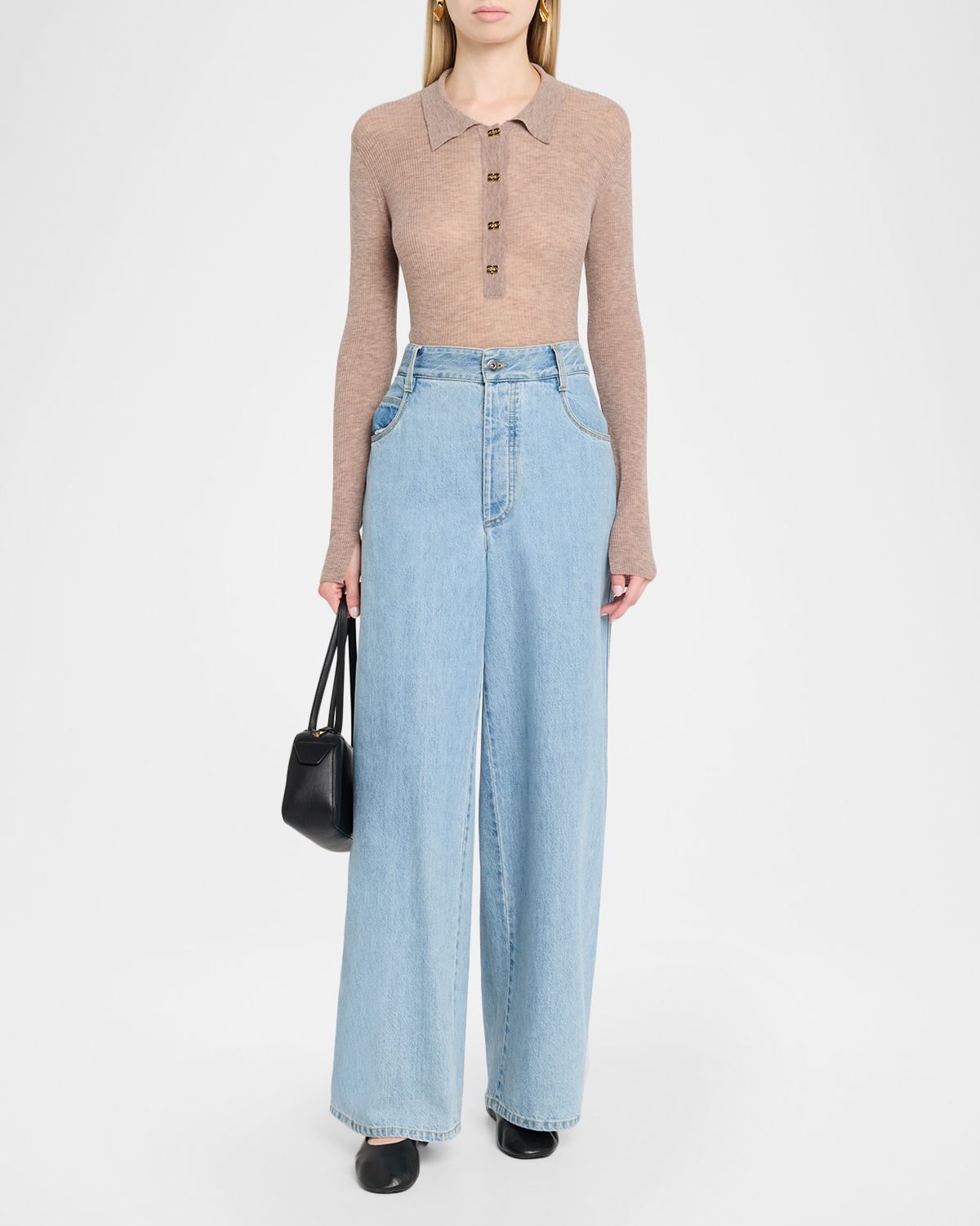 Ganni Ribbed Sheer-Wool Sweater | Thumbnail 5