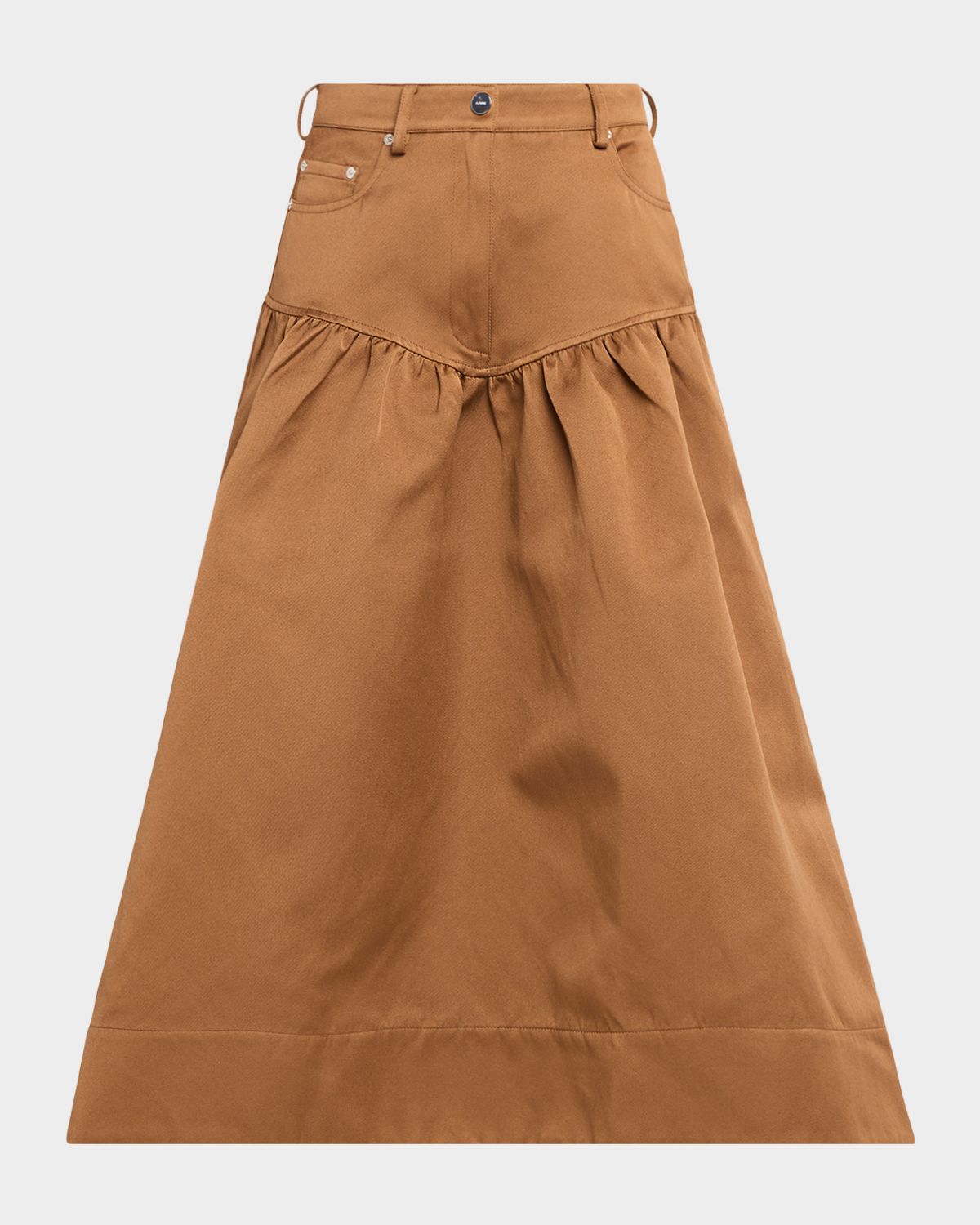 Ganni Duchesse Twill Midi Skirt
