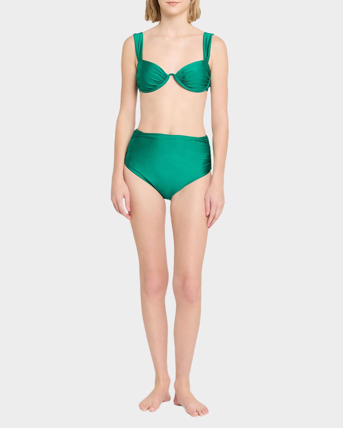 SIMKHAI Anniston Ruched Bikini Top
