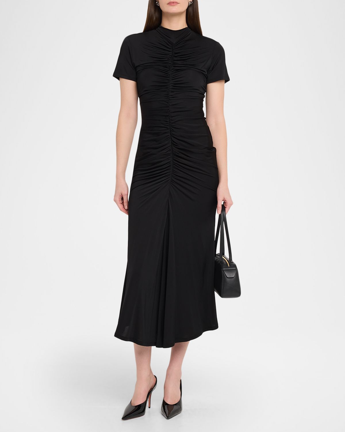 Toccin Gracelyn Ruched Mock-Neck Dress