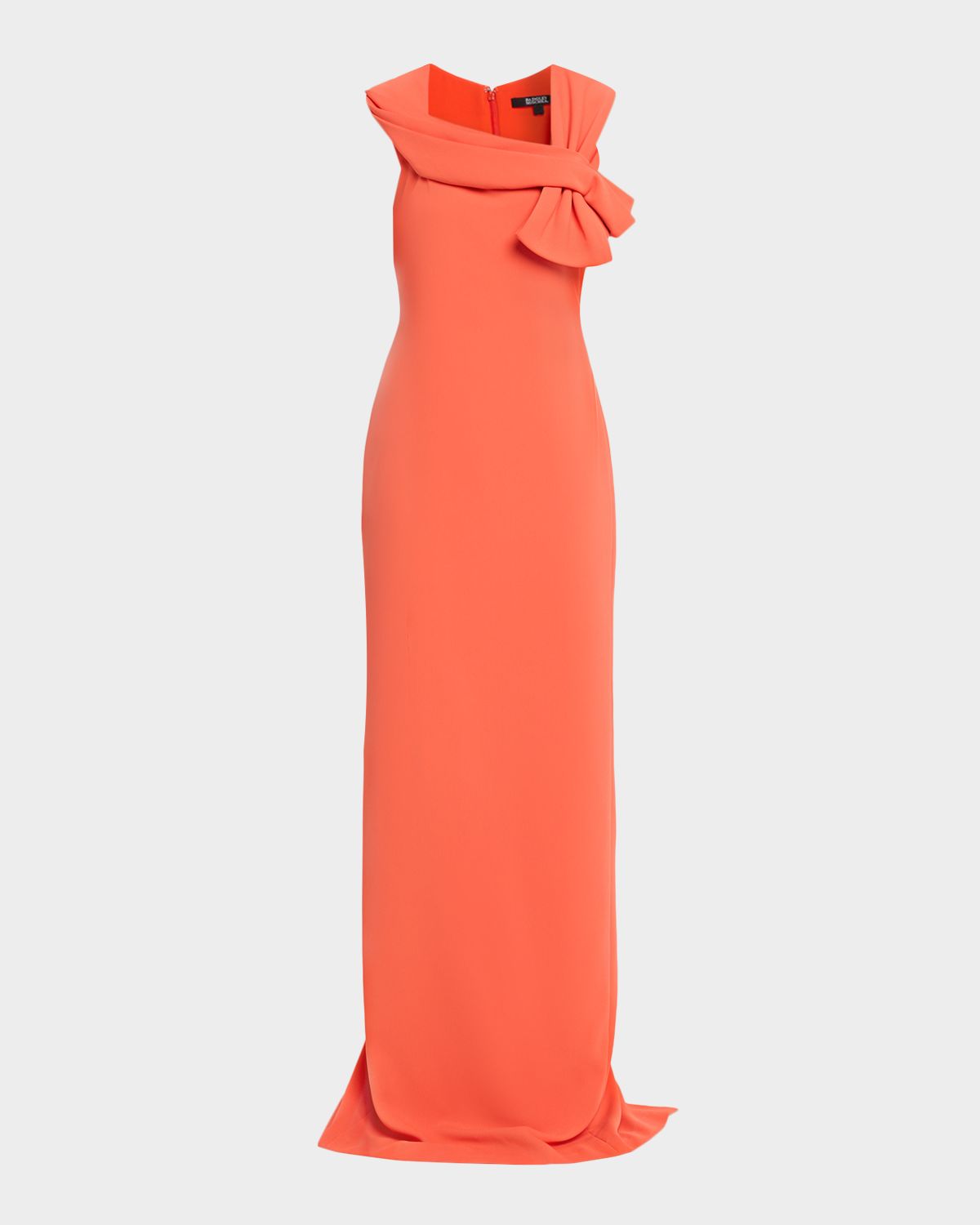 Badgley Mischka Sleeveless Draped Column Gown