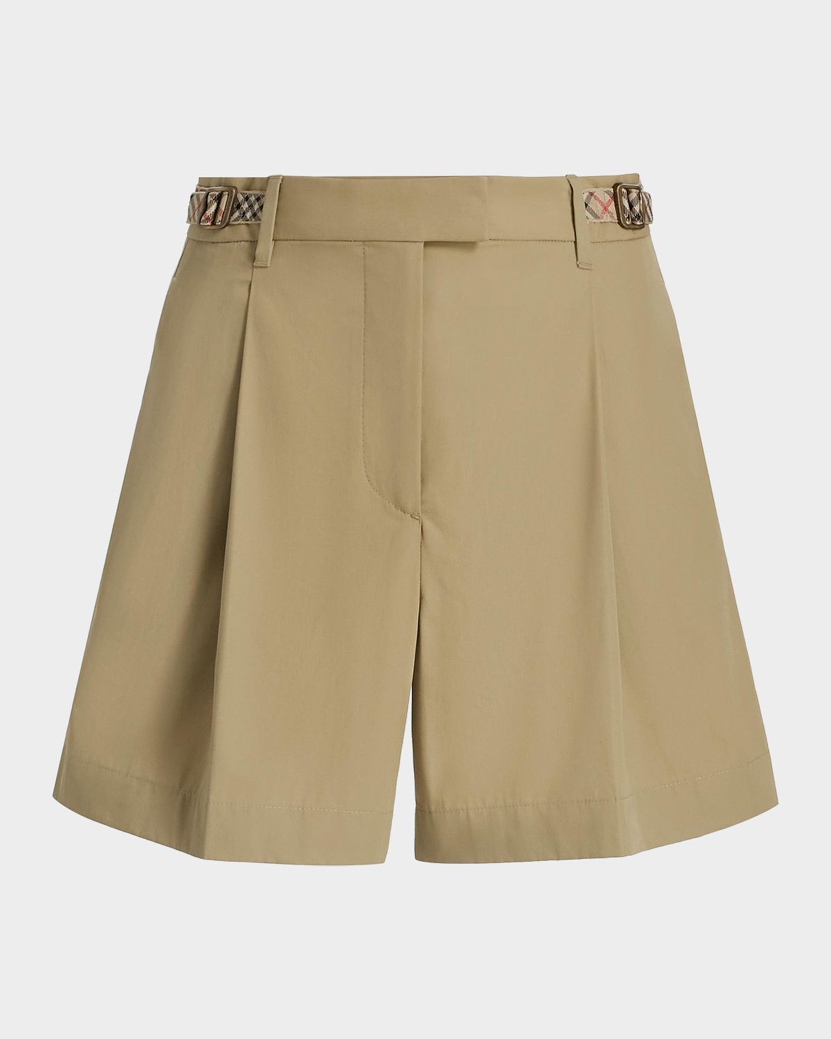 Burberry Raina Pleated Buckle Shorts