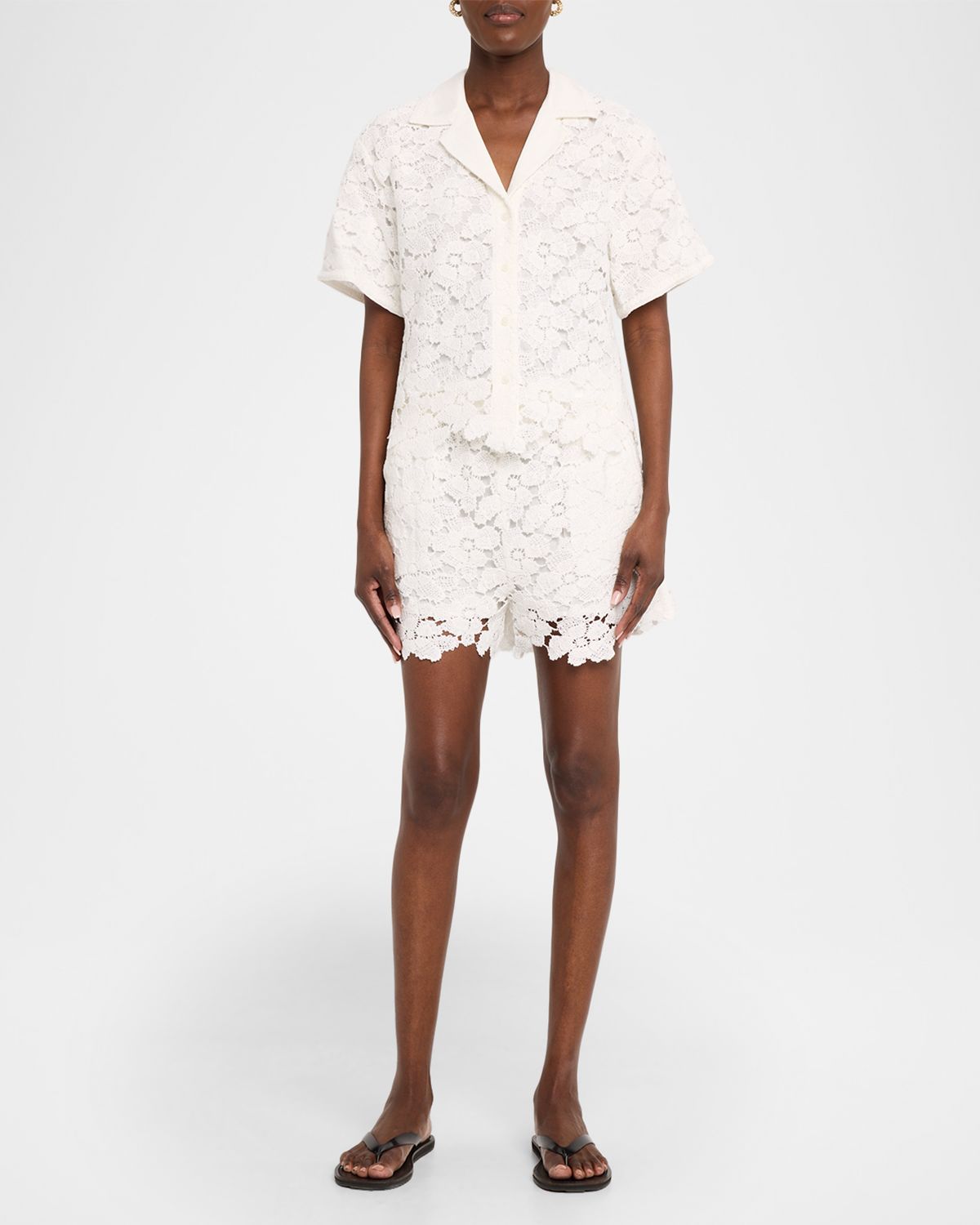 SIMKHAI Glenn Lace Camp Shirt