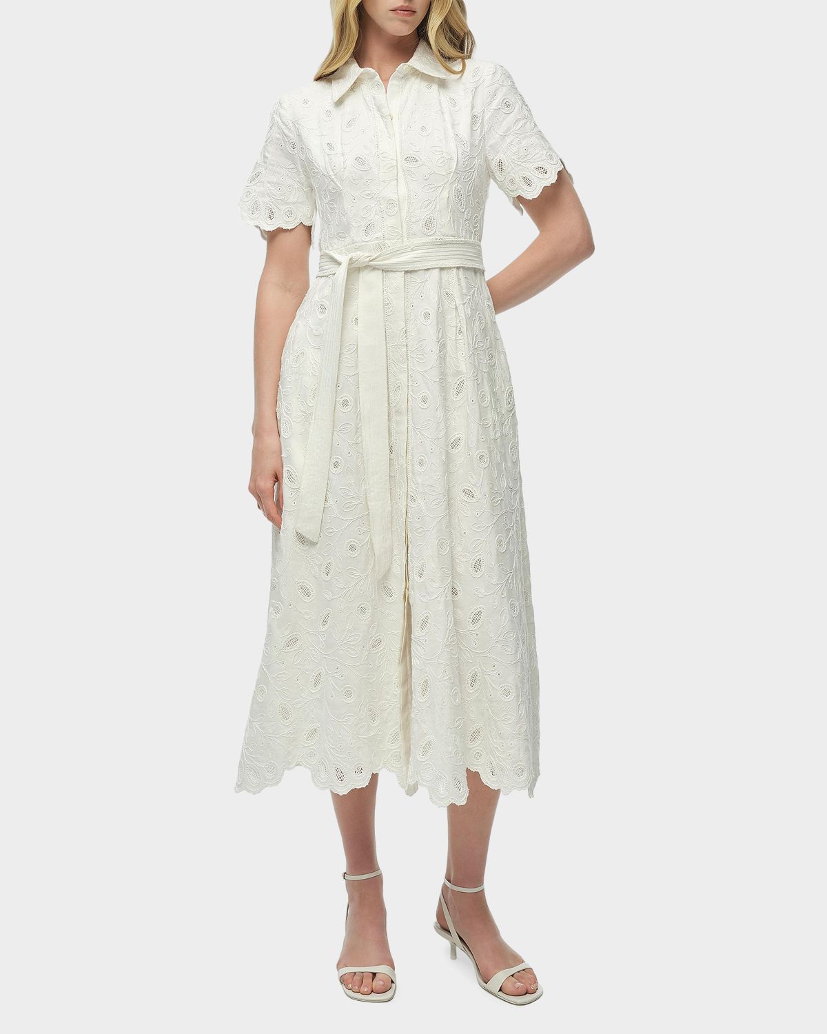 SIMKHAI Audria Belted Midi-Shirtdress