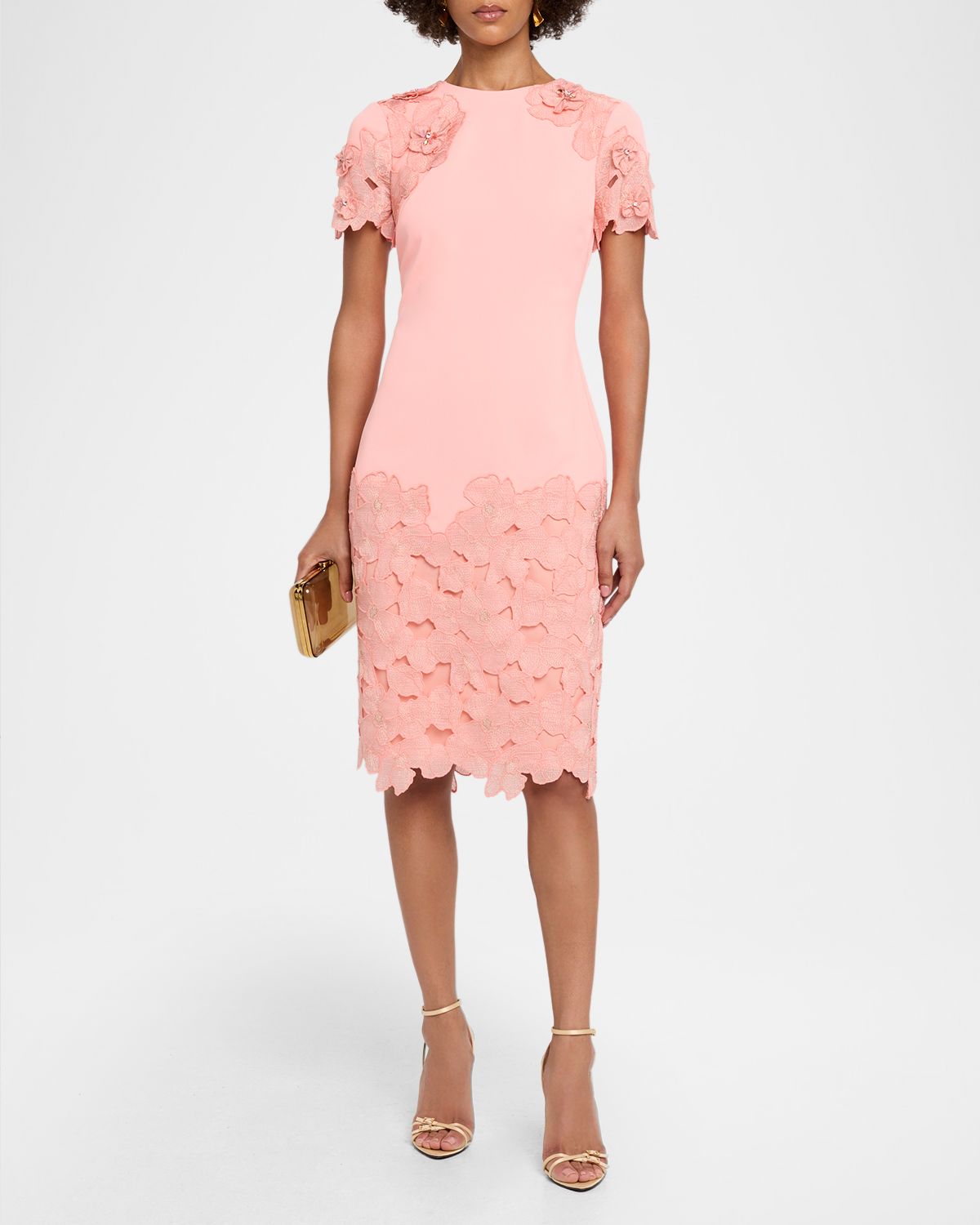 badgley mischka lace cocktail dress White Embroidered Lace Shirt Dress with Sash By BADGLEY MISCHKA Elilhaam