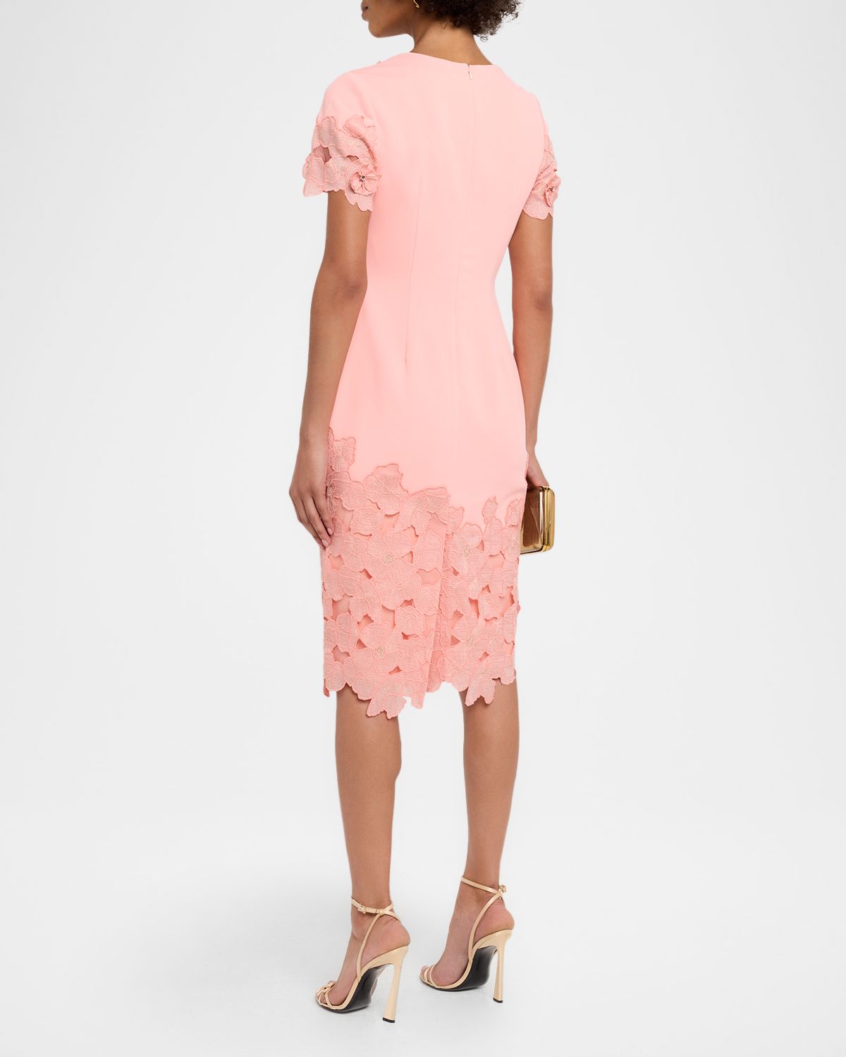 Badgley Mischka Floral Lace & Crepe Bodycon Dress | Thumbnail 3 Badgley Mischka Floral Lace & Crepe Bodycon Dress | Thumbnail 3