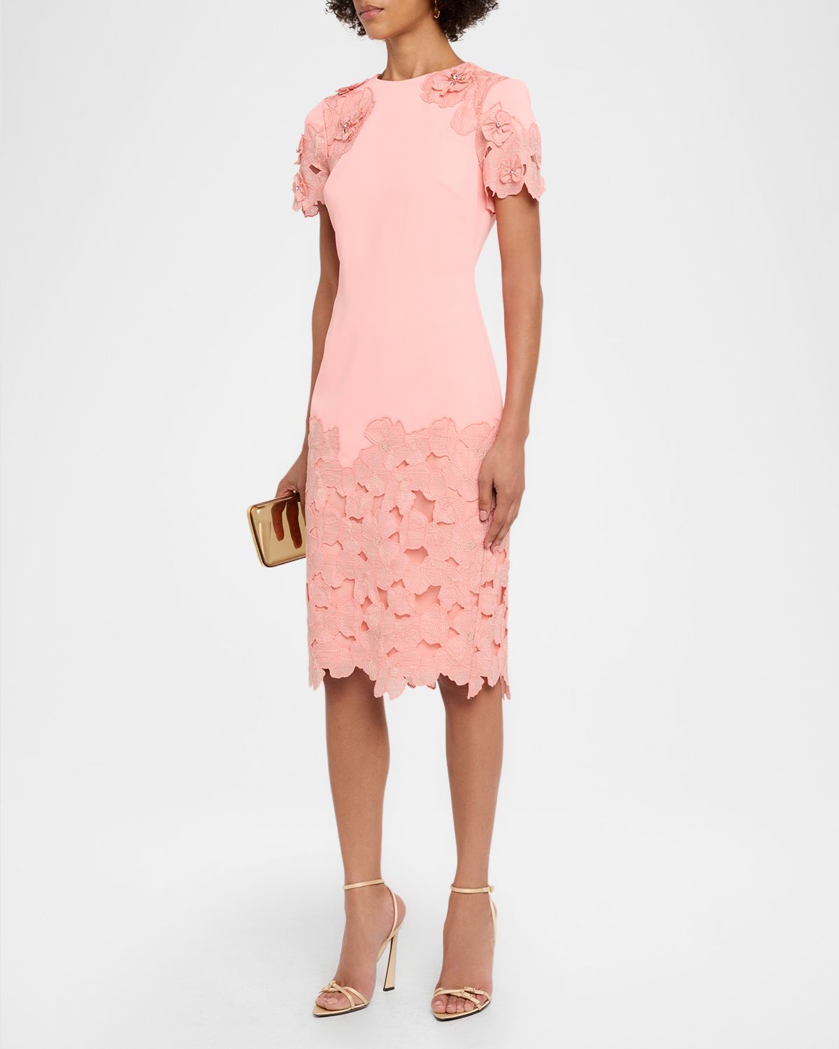 Badgley Mischka Floral Lace & Crepe Bodycon Dress | Thumbnail 4 Badgley Mischka Floral Lace & Crepe Bodycon Dress | Thumbnail 4