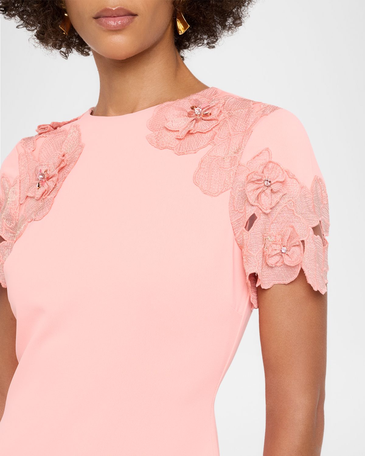 Badgley Mischka Floral Lace & Crepe Bodycon Dress | Thumbnail 5 Badgley Mischka Floral Lace & Crepe Bodycon Dress | Thumbnail 5