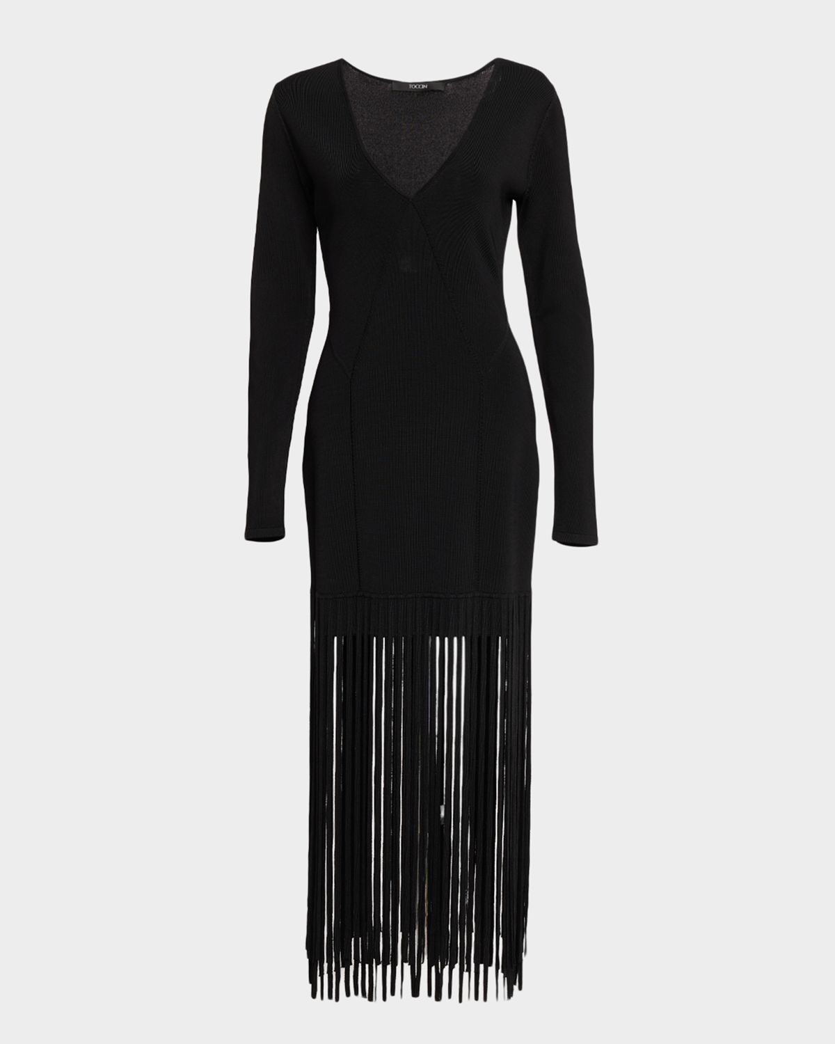 Toccin Evelina Long-Sleeve Fringe Dress