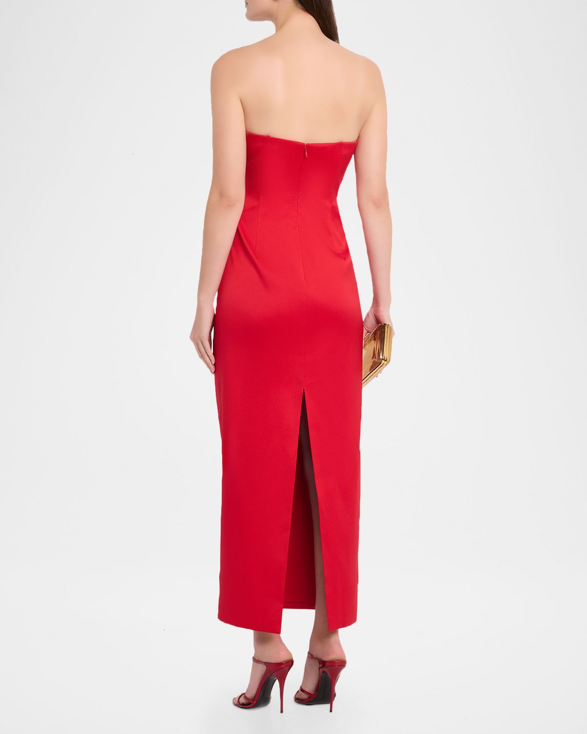 Aidan Mattox Strapless Stretch Mikado Midi Dress | Thumbnail 3 Aidan Mattox Strapless Stretch Mikado Midi Dress | Thumbnail 3