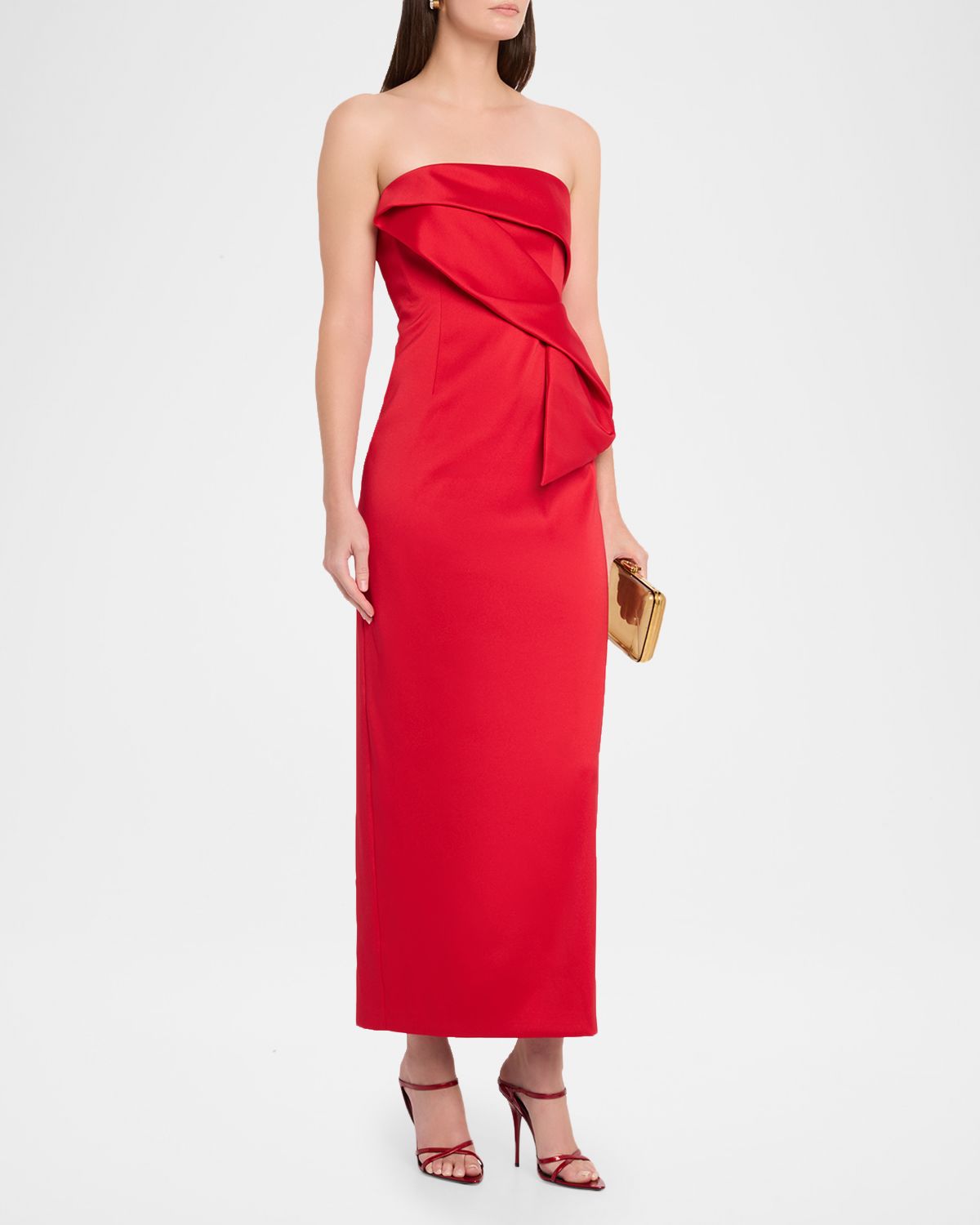 Aidan Mattox Strapless Stretch Mikado Midi Dress | Thumbnail 4 Aidan Mattox Strapless Stretch Mikado Midi Dress | Thumbnail 4