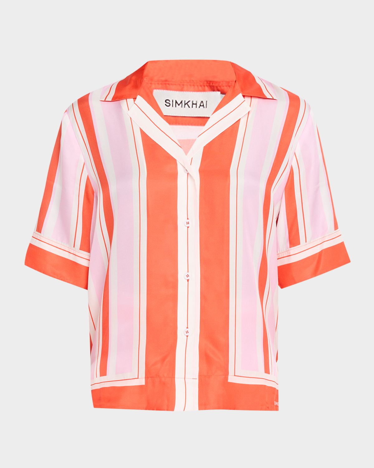 SIMKHAI Koda Striped Button-Front Shirt | Thumbnail 5 SIMKHAI Koda Striped Button-Front Shirt | Thumbnail 5