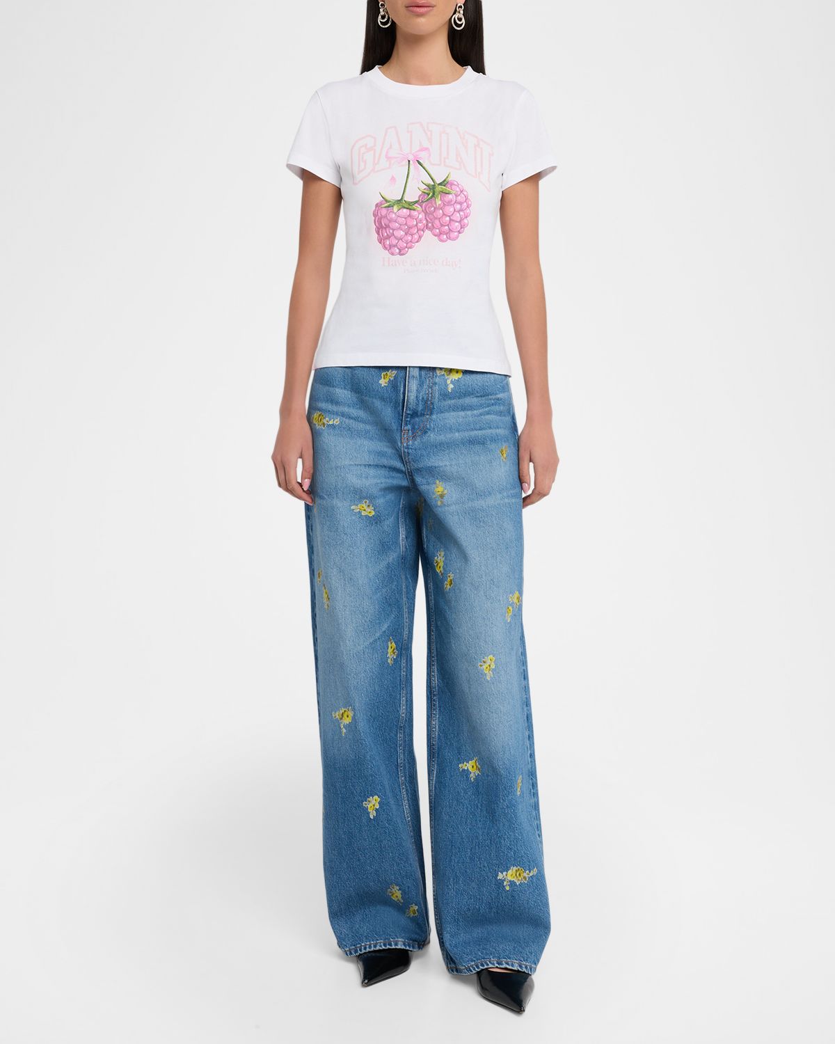 Ganni Baby-Fit Graphic Tee