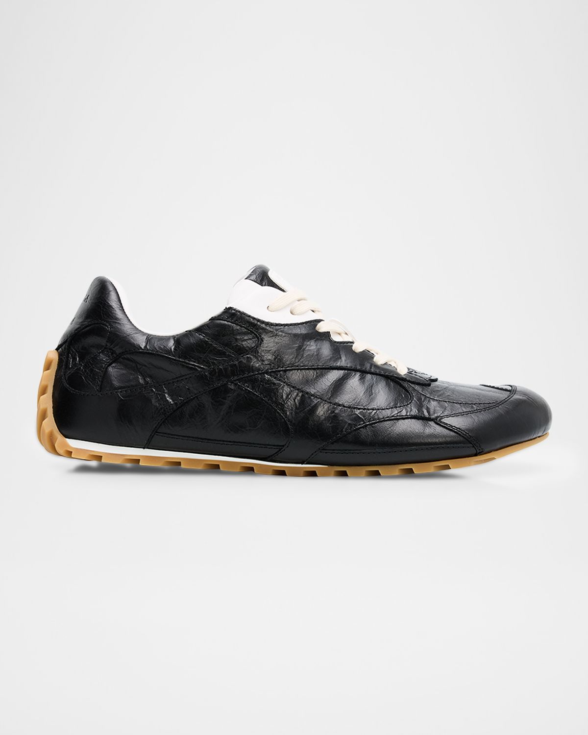 Bottega Veneta Men 's Crinkle Leather Intreccio-Sole Low-Top Sneakers | Thumbnail 5 Bottega Veneta Men 's Crinkle Leather Intreccio-Sole Low-Top Sneakers | Thumbnail 5
