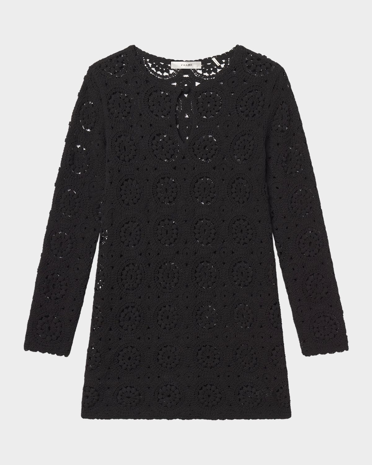 FRAME The Crochet Keyhole Mini Dress