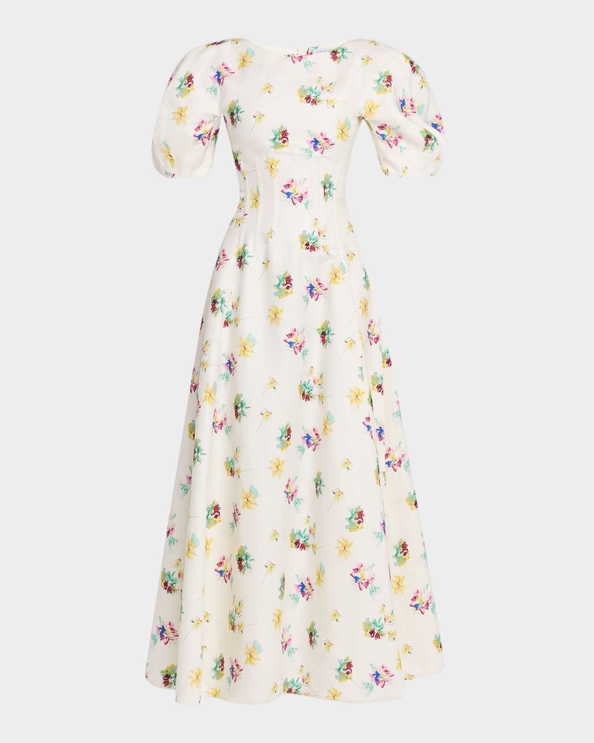 Gabriela Hearst Ranya Puff-Sleeve Mia 's Flowers-Print Linen Maxi Dress