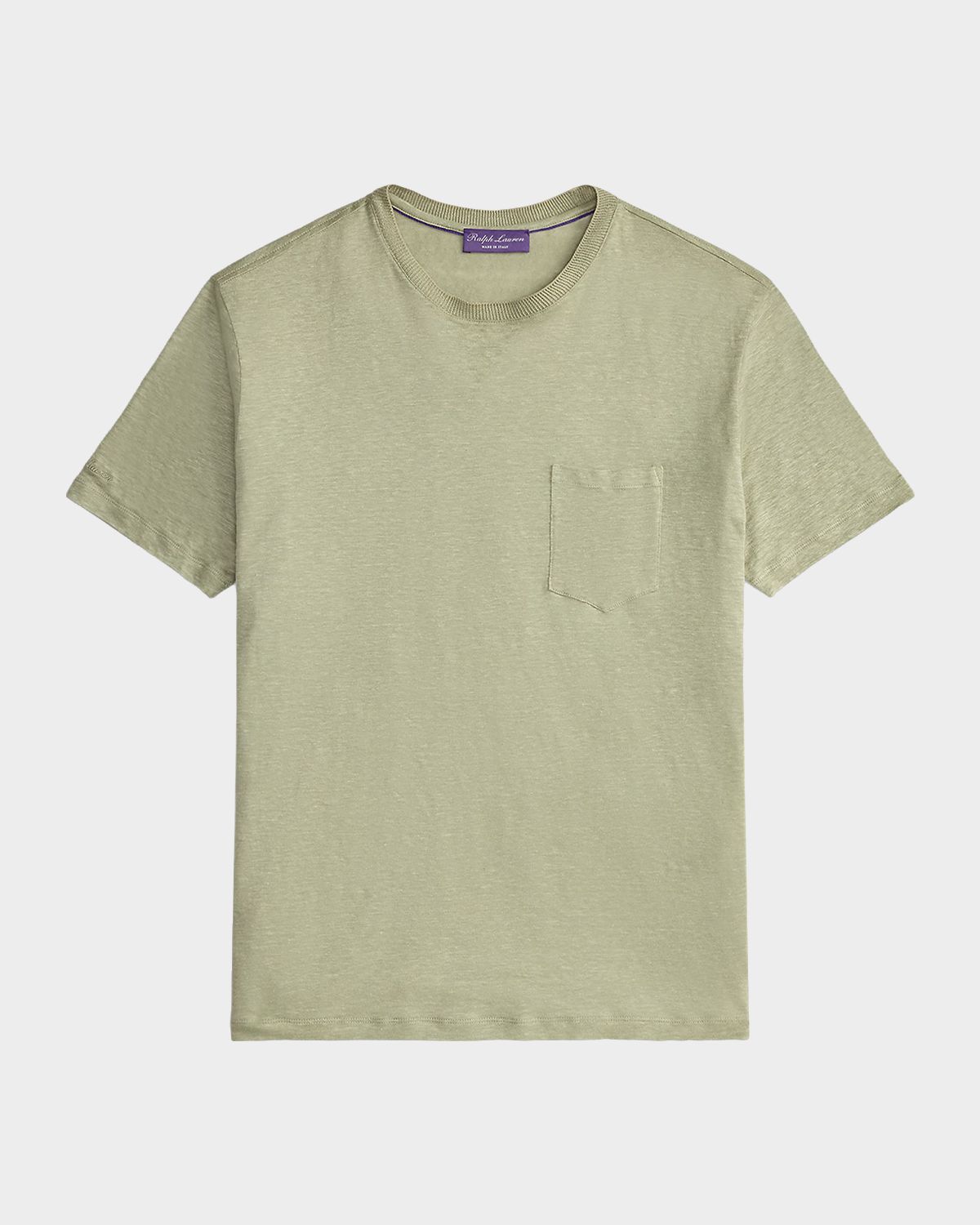 Ralph Lauren Purple Label Men 's Linen Jersey Pocket T-Shirt