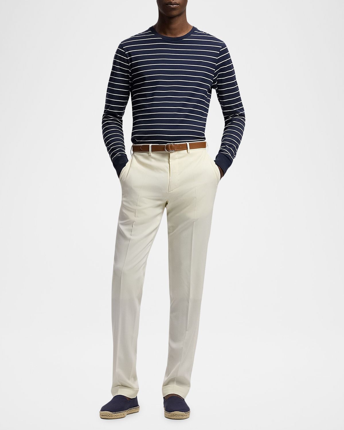 Ralph Lauren Purple Label Men 's Classic Fit Stripe Jersey Long-Sleeve T-Shirt