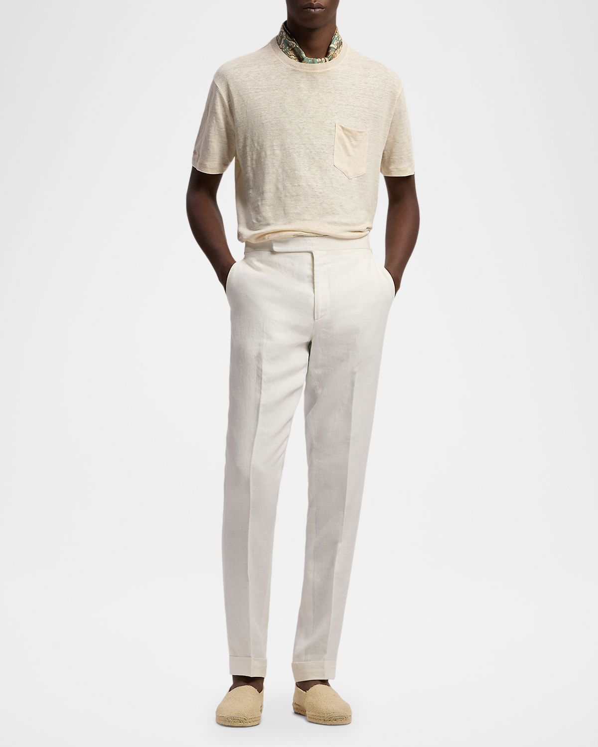 Ralph Lauren Purple Label Men 's Linen Jersey Pocket T-Shirt