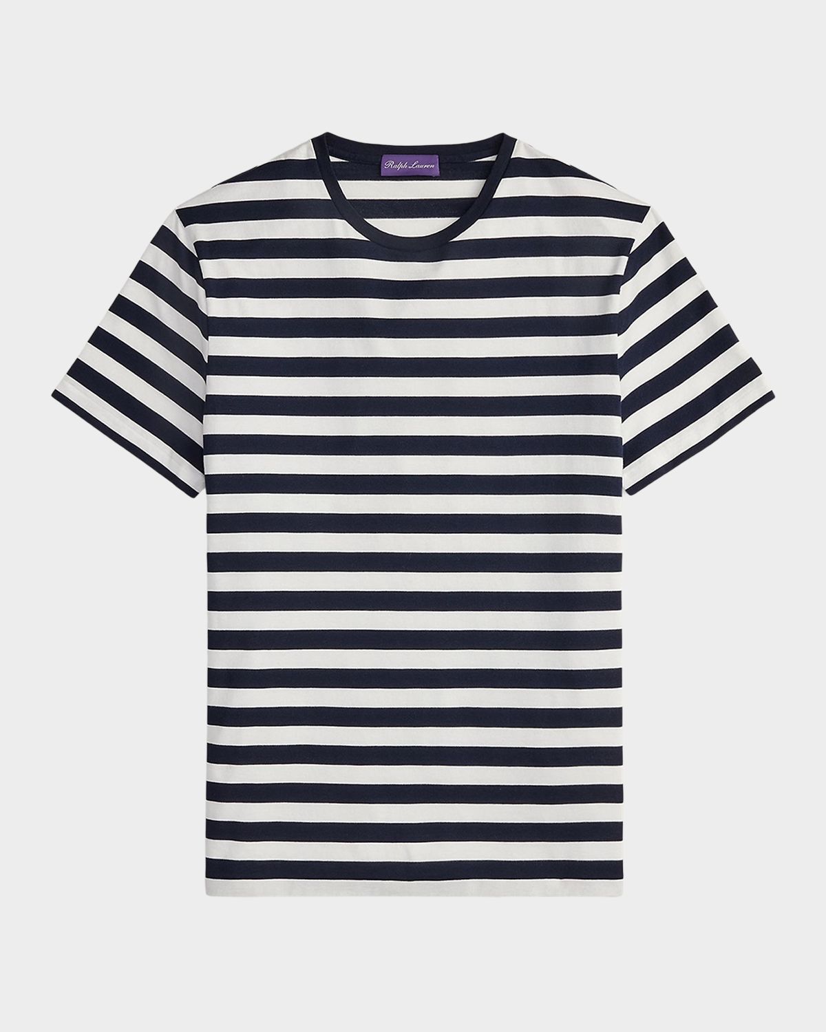 Ralph Lauren Purple Label Men 's Striped Lisle-Piqué Crewneck T-Shirt