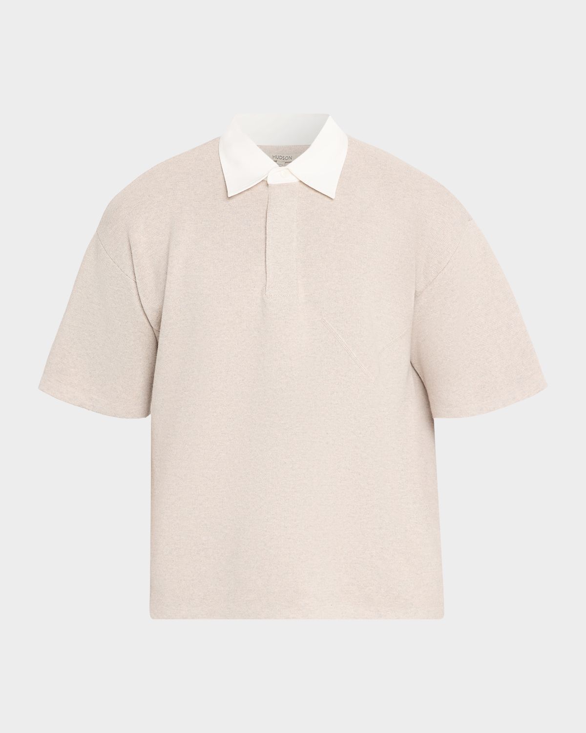 Hudson Men 's Contrast-Collar Cotton and Cashmere Polo Shirt