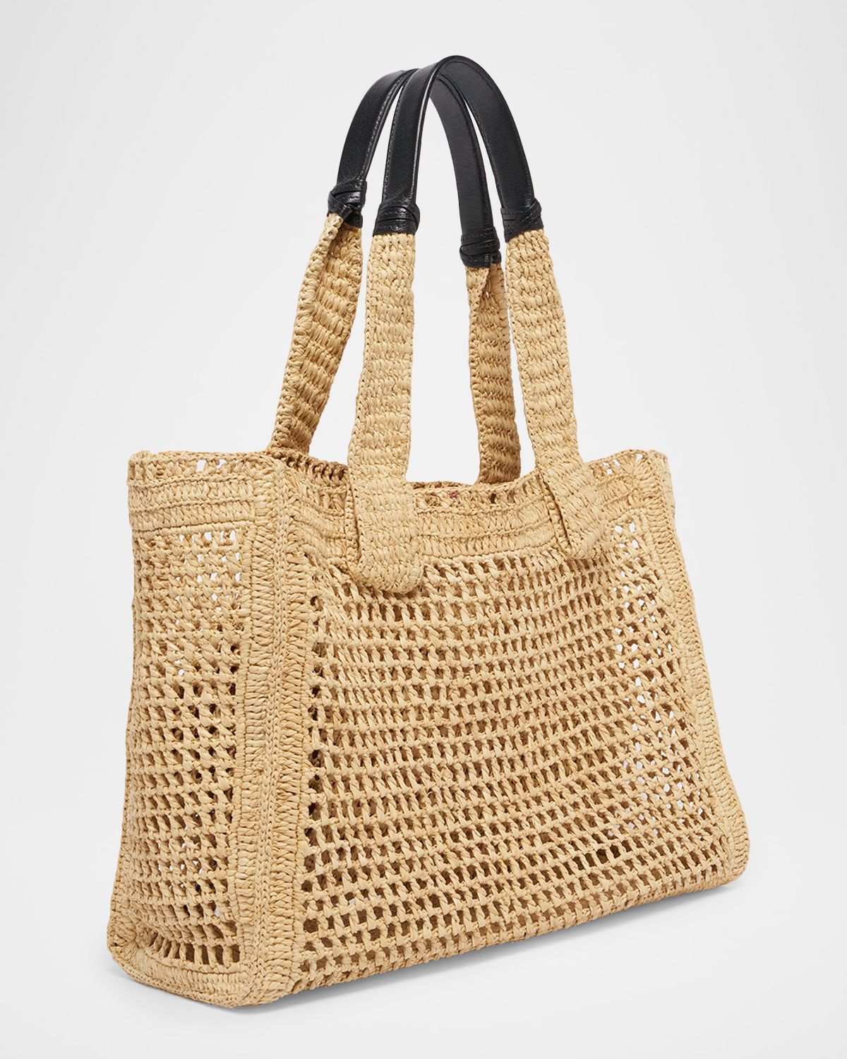 Chloe Summer Banana East-West Raffia Tote Bag