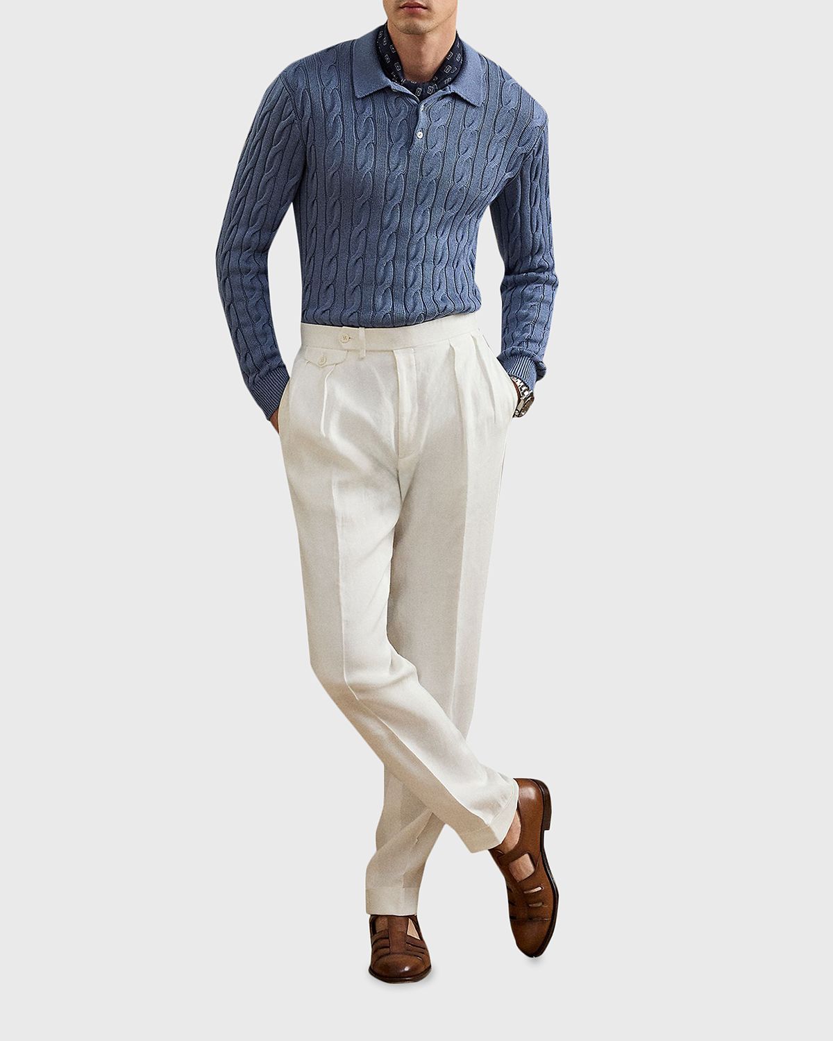 Ralph Lauren Purple Label Gregory Hand-Tailored Linen Trousers