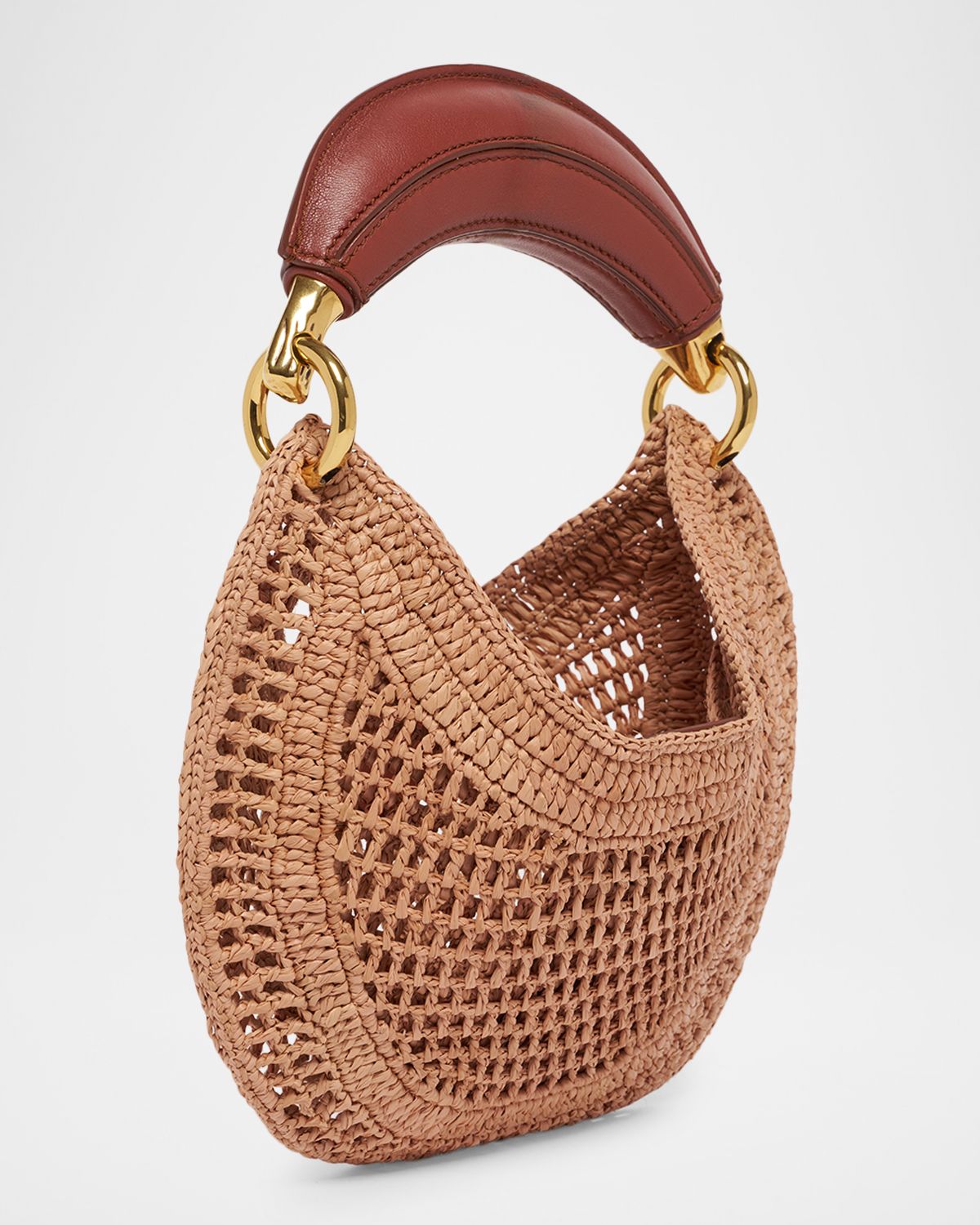 Chloe Summer Banana Mini Raffia Hobo Bag