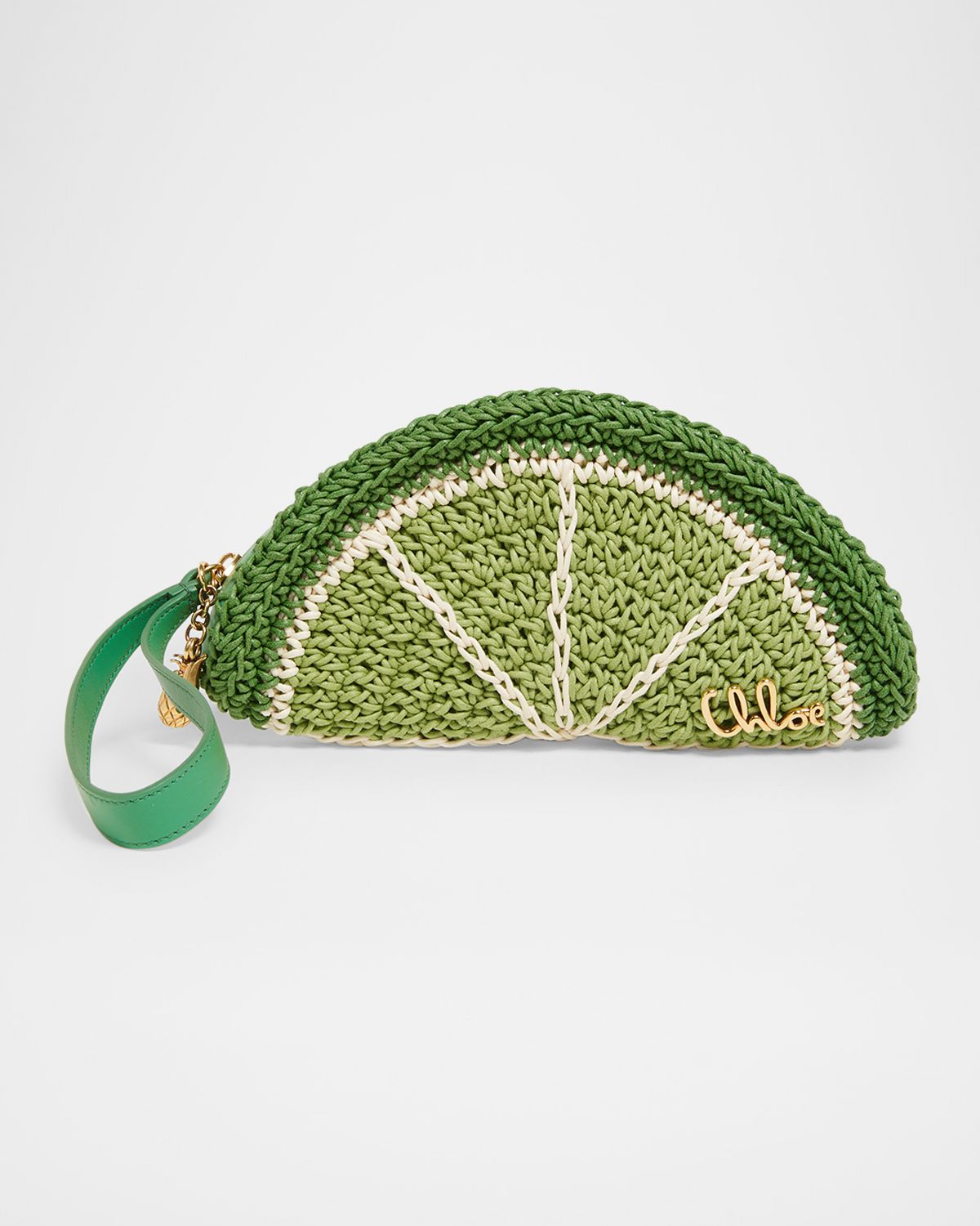 Chloe Tropicus Lime Slice Crochet Pouch Wristlet