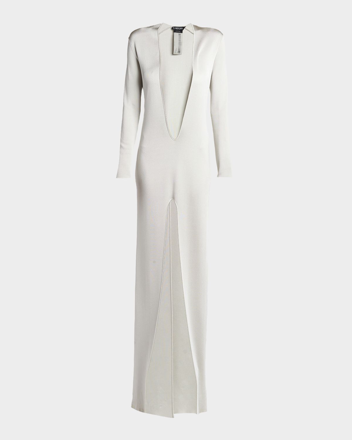 TOM FORD Liquid Fine Viscose Plunging Column Gown | Thumbnail 6