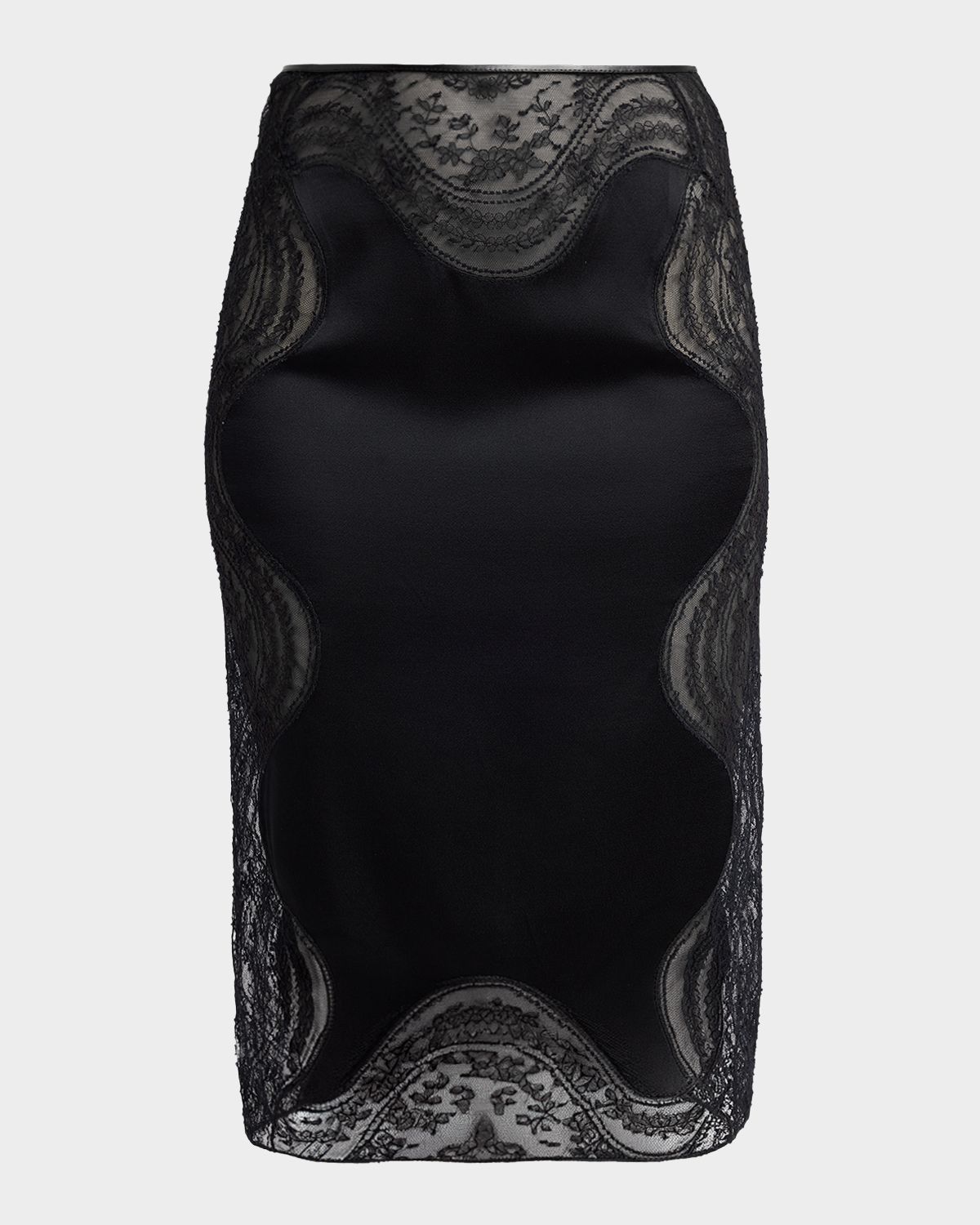 TOM FORD Lace-Trim Crepe Envers Satin Knee-Length Skirt | Thumbnail 6 TOM FORD Lace-Trim Crepe Envers Satin Knee-Length Skirt | Thumbnail 6