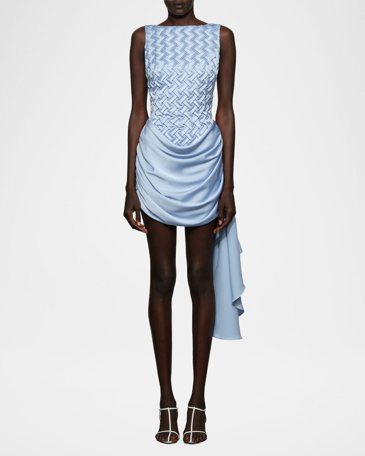 Et Ochs Antonella Smocked Bateau-Neck Mini Dress