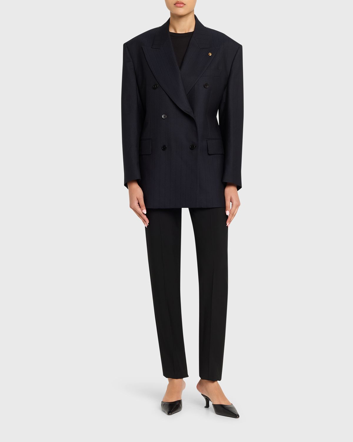 Versace Oversized Double-Breasted Blazer - Women's Clothing