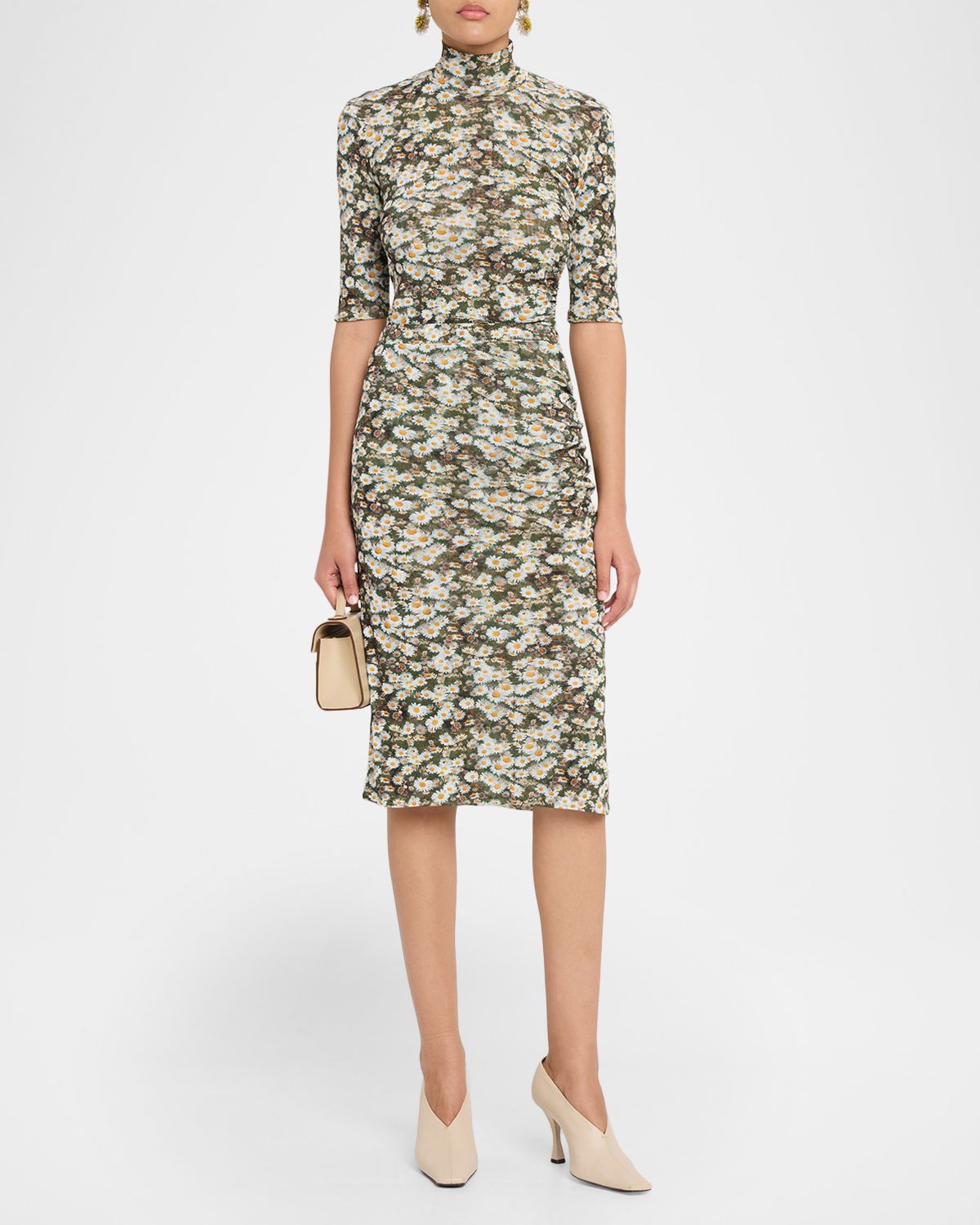 Stella McCartney Daisy Mesh Mock-Neck Top