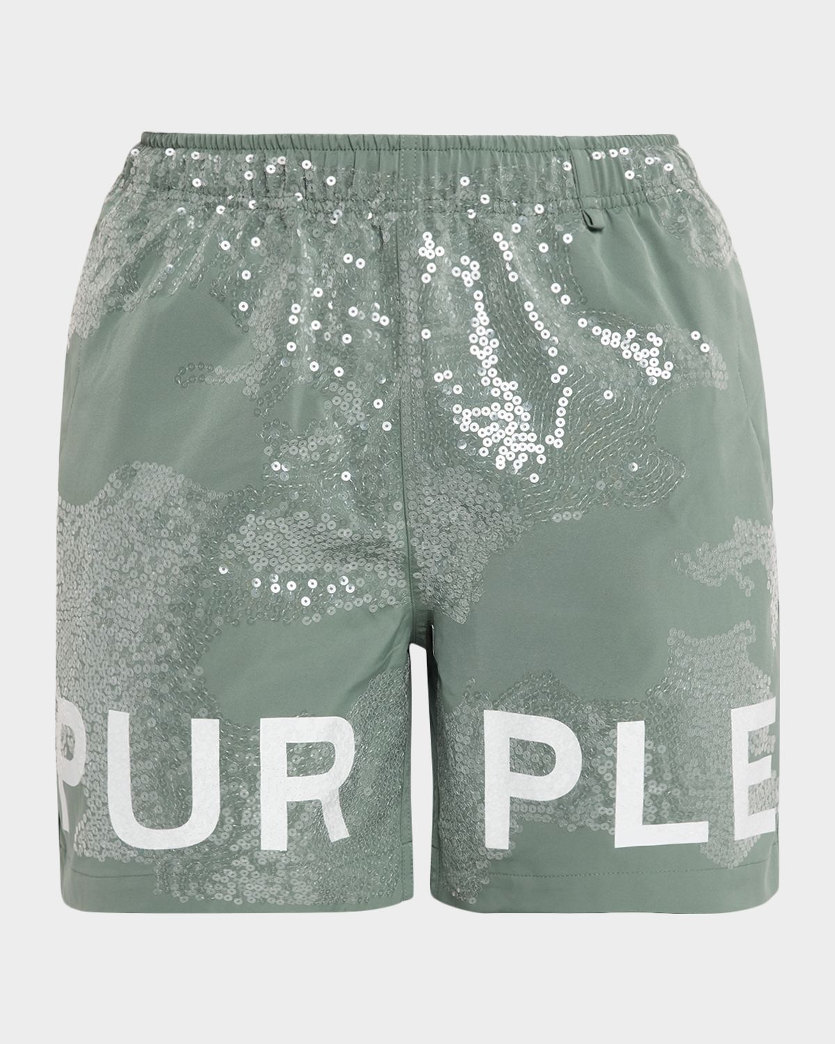 PURPLE Men 's Sequin Camouflage All Round Pull-On Shorts | Thumbnail 6 PURPLE Men 's Sequin Camouflage All Round Pull-On Shorts | Thumbnail 6