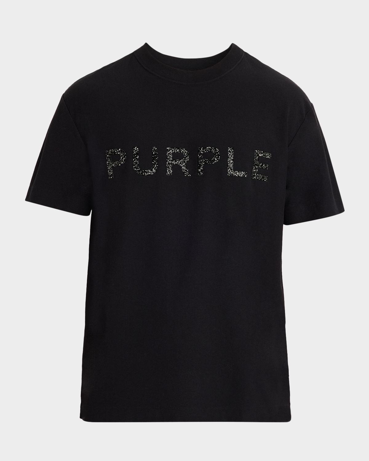 PURPLE Men 's Tonal Glitterized Logo T-Shirt