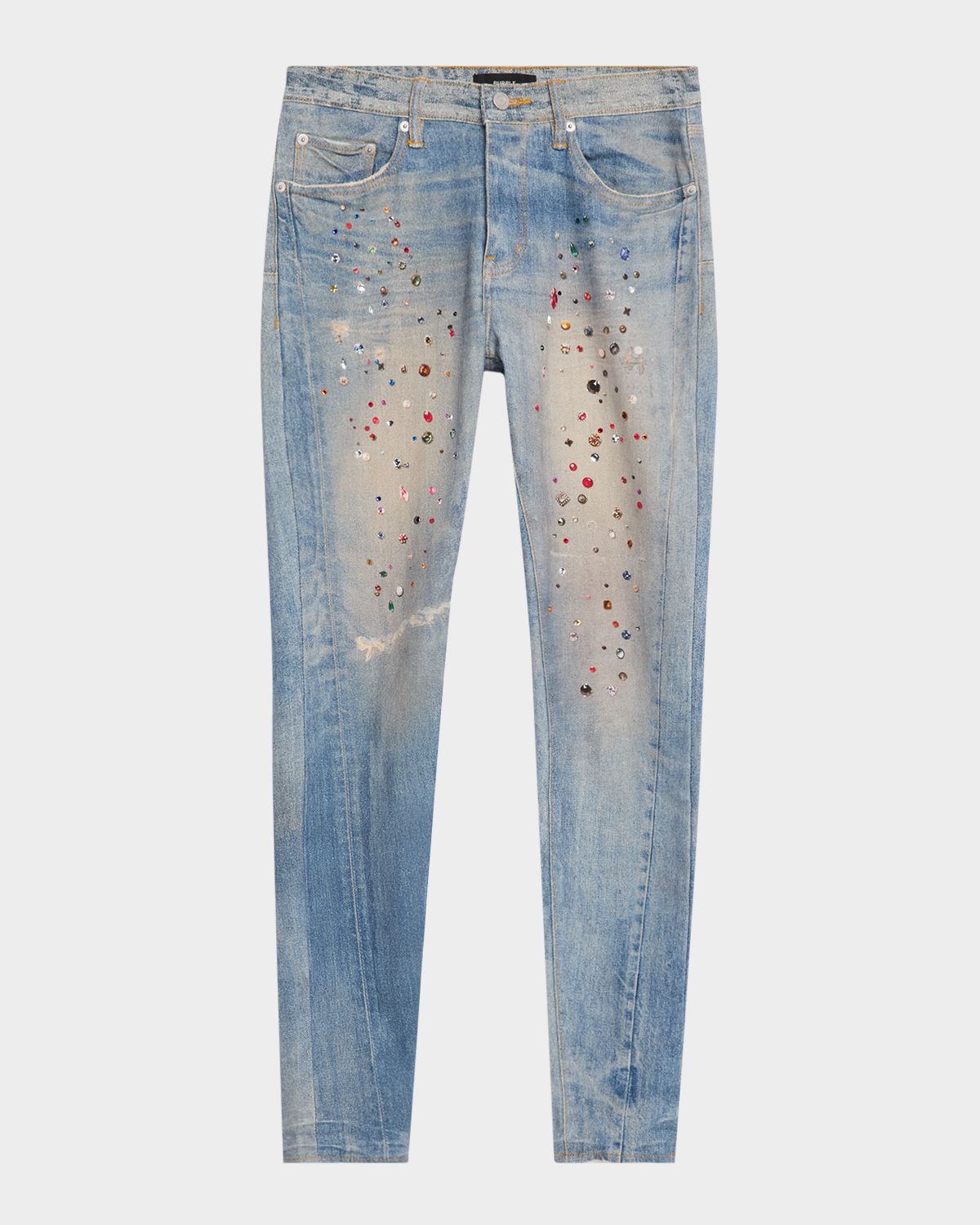 PURPLE Men 's P001 Jewel Print Skinny Jeans