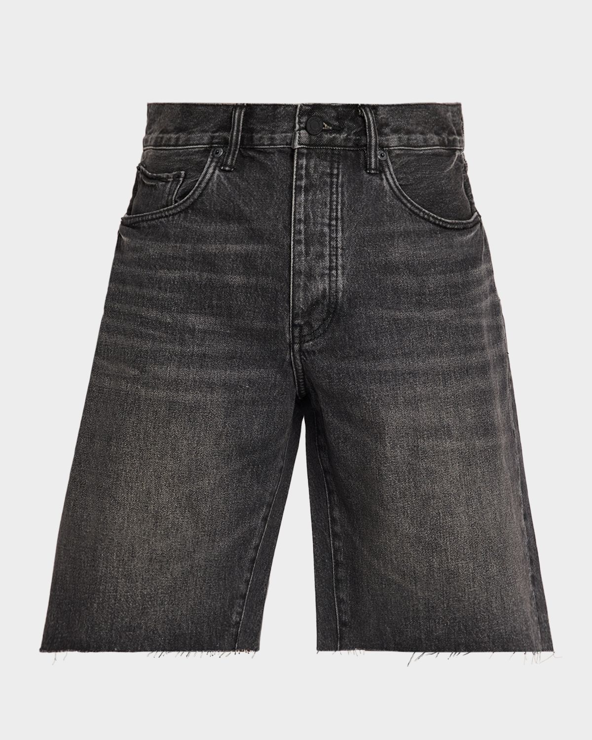 PURPLE Men 's Kamari Relaxed Fit Black Denim Shorts