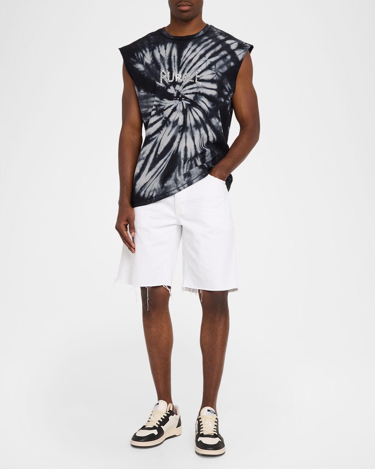 PURPLE Men 's Tie-Dye leeveless Tank Top