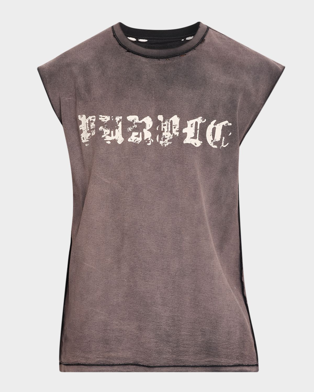 PURPLE Men 's Worn Gothic Cotton Tank Top
