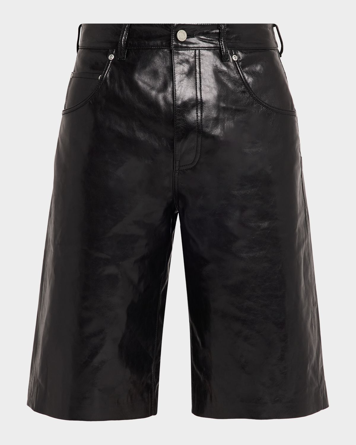 PURPLE Men 's Leather Track Shorts