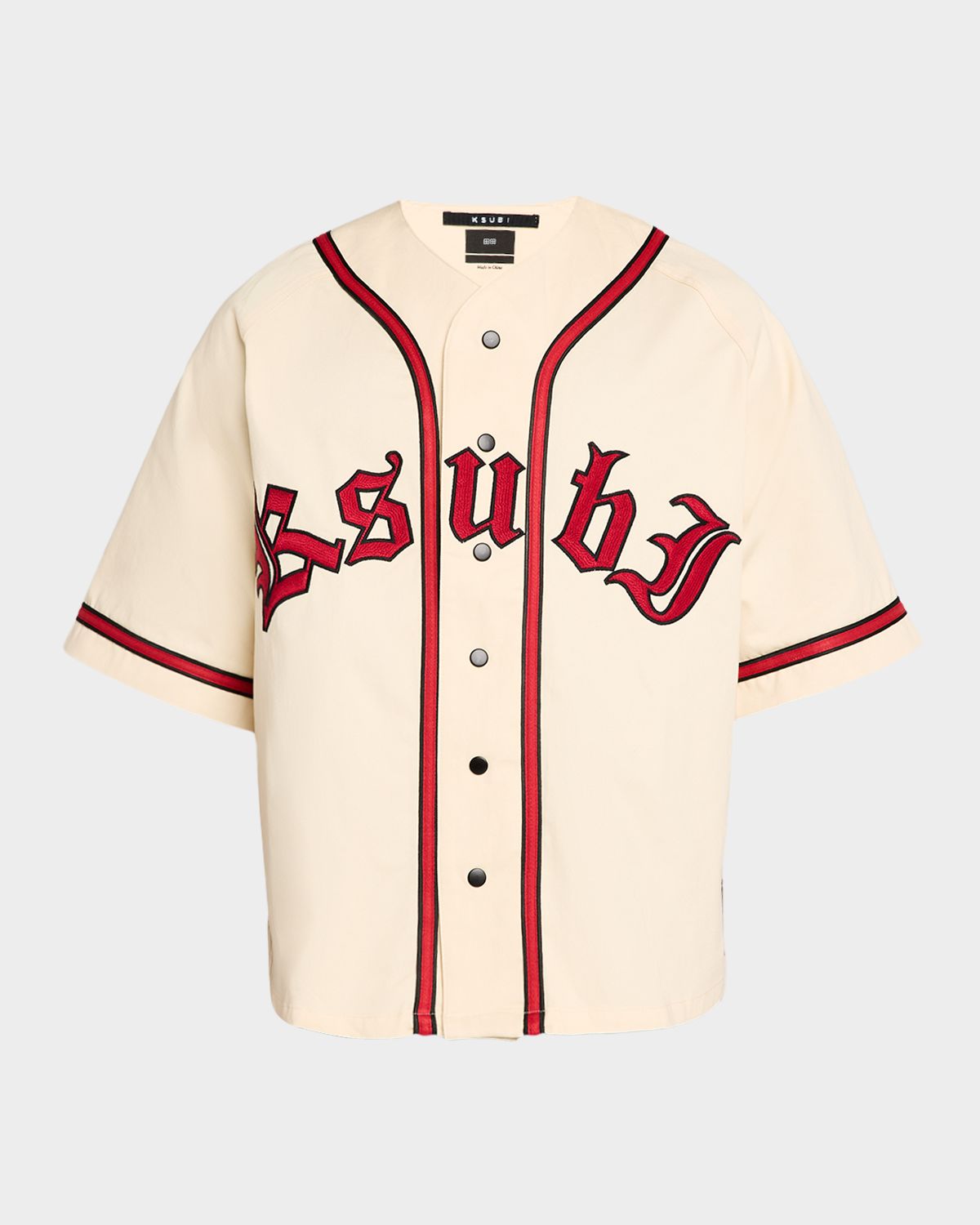 Ksubi Men 's Kball Embroidered Twill Baseball Jersey